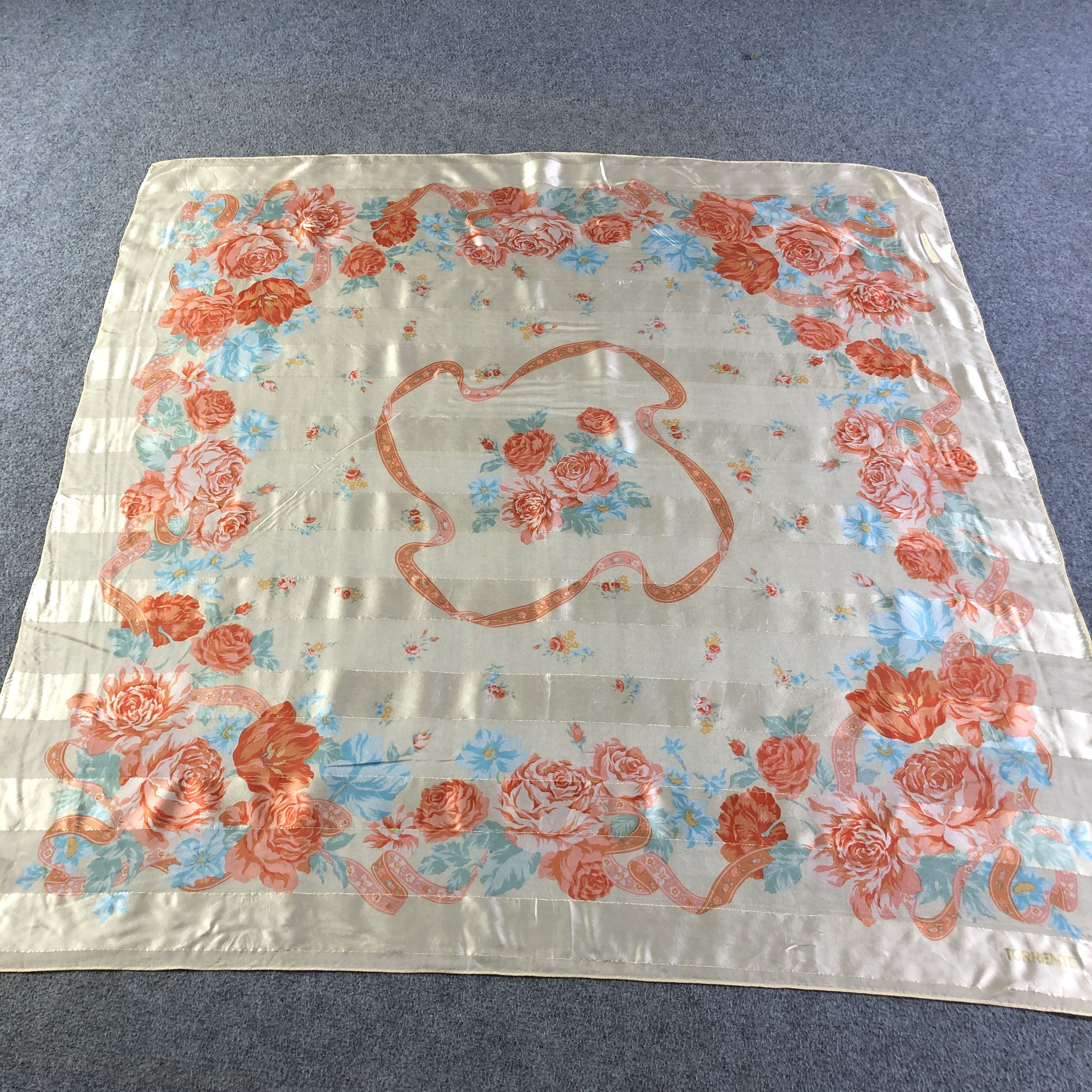 Japanese Brand Torrente Floral Luxury Silk Scarf M1005 Size ONE SIZE - 2 Thumbnail