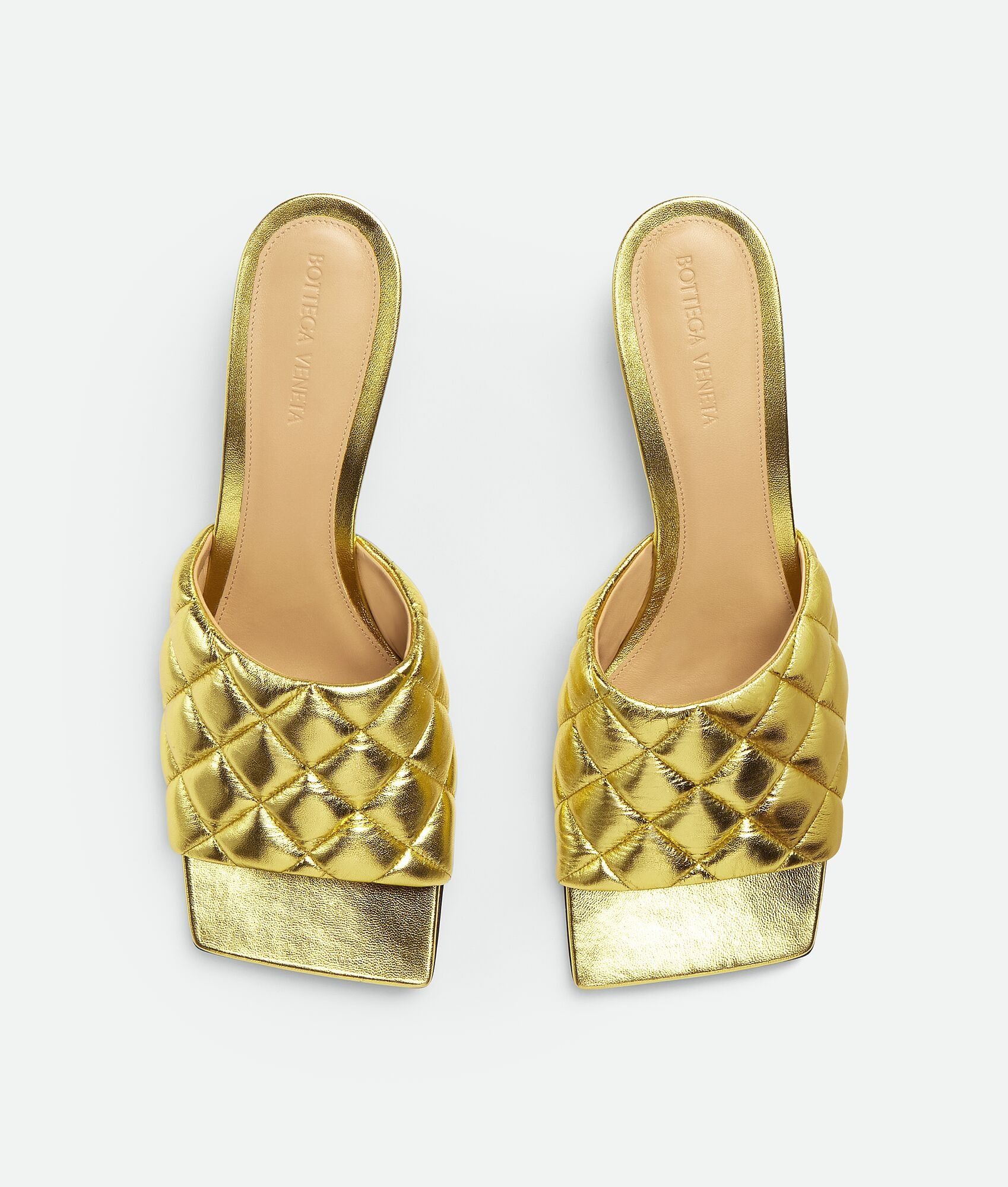 Bottega Veneta o1n1vont1124 Padded Mules in Gold Size US 8 / IT 38 - 4 Thumbnail