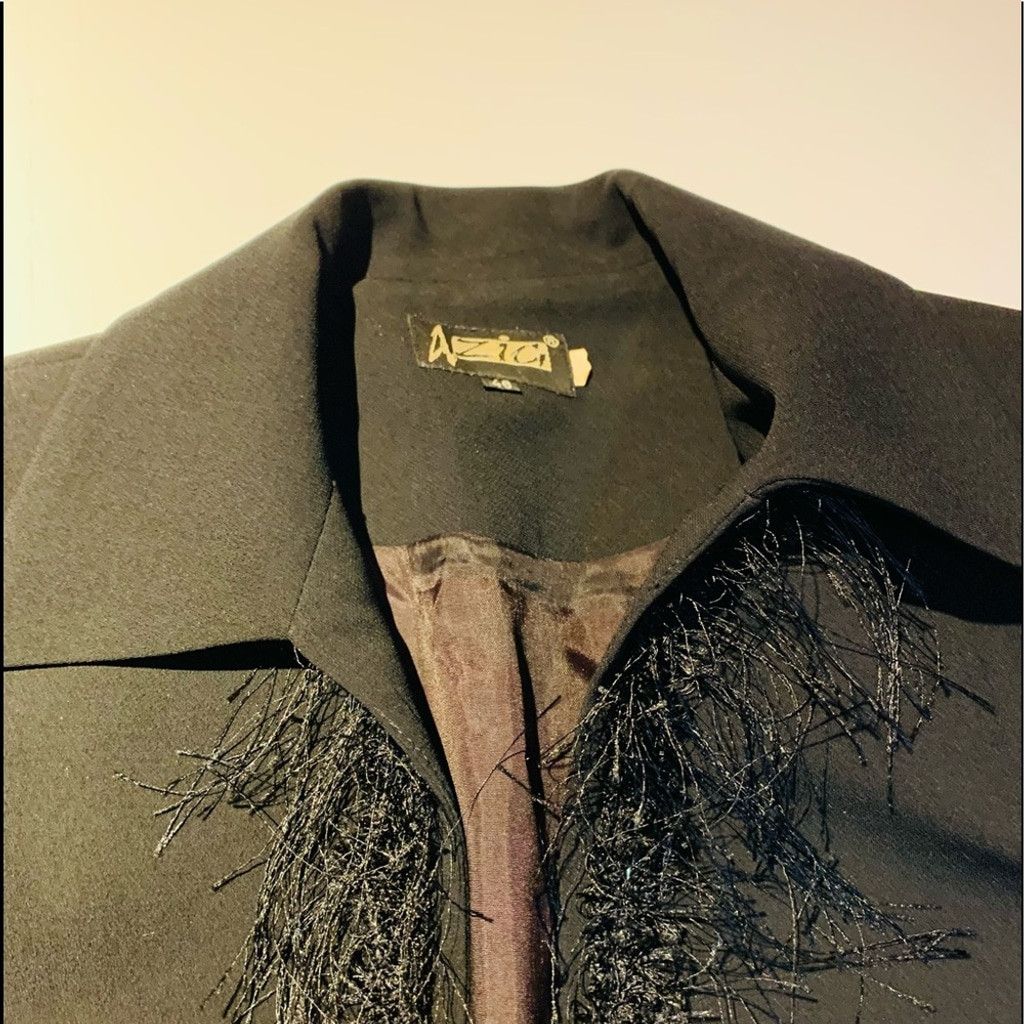 Other AZici Black Fringe Blazer Size 46 Size XL / US 12-14 / IT 48-50 - 5 Thumbnail