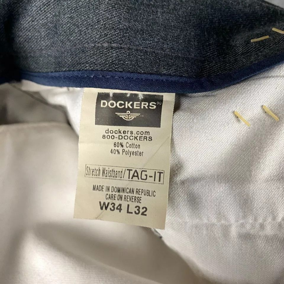 Dockers Dockers Chino Pants Men's 34x32 Individual Fit Cotton Gray Size US 34 / EU 50 - 8 Thumbnail