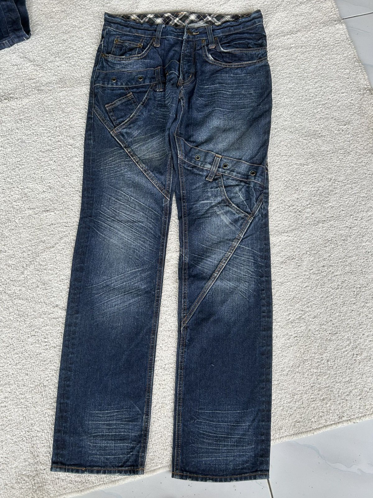 If Six Was Nine × KMRii × Le Grande Bleu (L.G.B.) Japanese Punk Bondage Style Denim Jeans ☠️☠️ Size US 31 - 2 Thumbnail