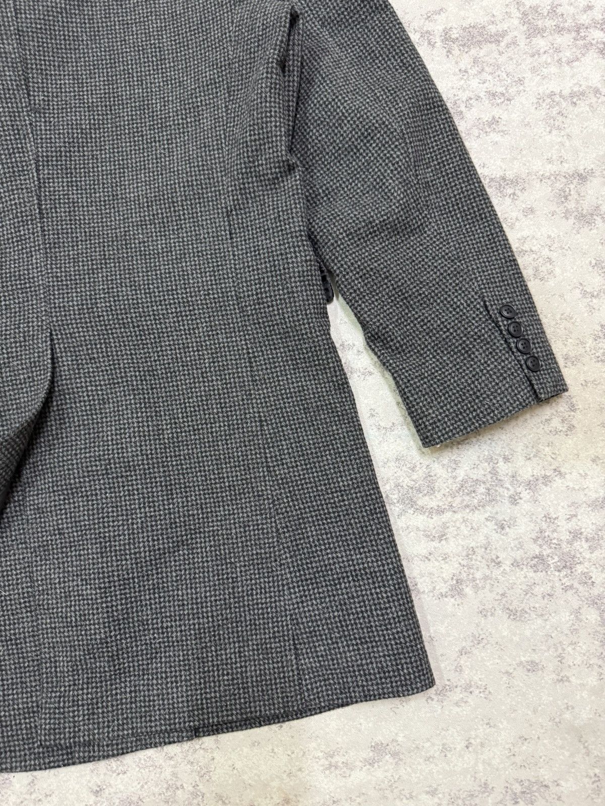 Tete Homme TETE HOMME GREY HOUNDSTOOTH WOOL OVERCOAT JACKET Size US M / EU 48-50 / 2 - 14 Thumbnail