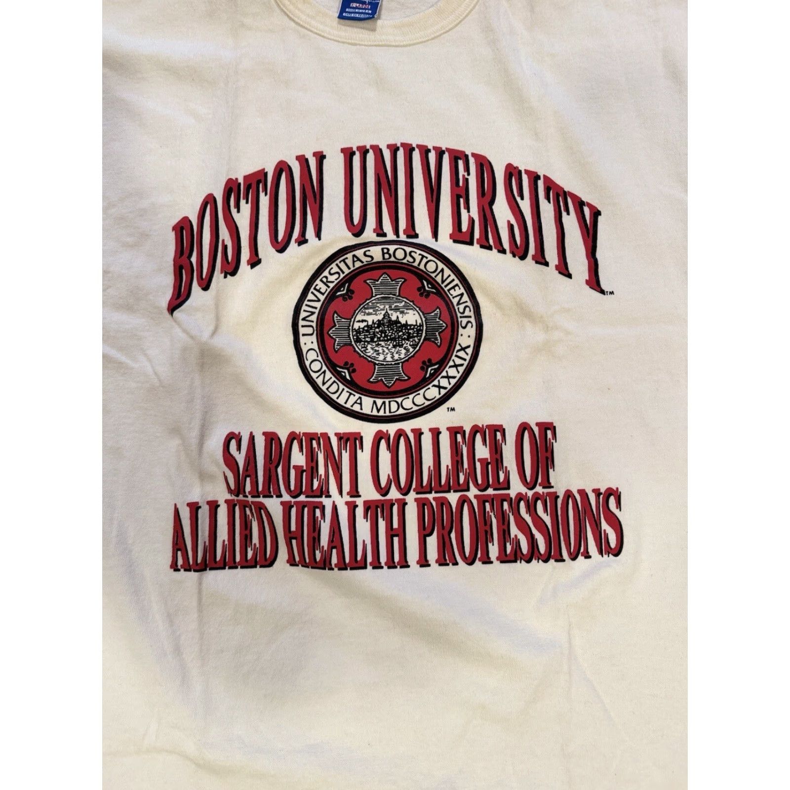 Champion VINTAGE Champion 90s Boston University Spell Out White T Shirt Unisex Adults L White 90s HTF Mens/Womens Size US L / EU 52-54 / 3 - 3 Thumbnail
