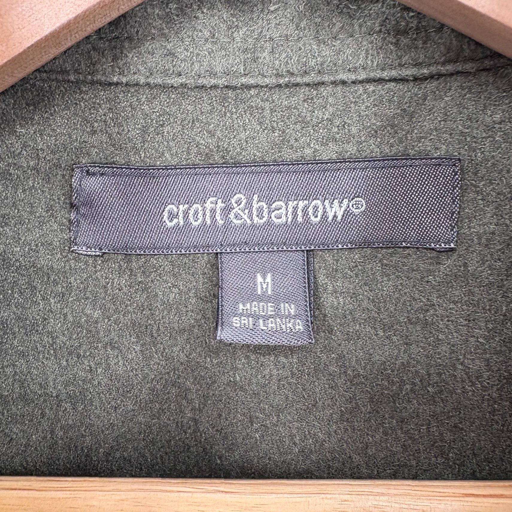Croft & Barrow VINTAGE Croft & Barrow Shirt Mens Medium Olive Button Front Long Sleeve Woven Sueded VTG Size US M / EU 48-50 / 2 - 4 Thumbnail