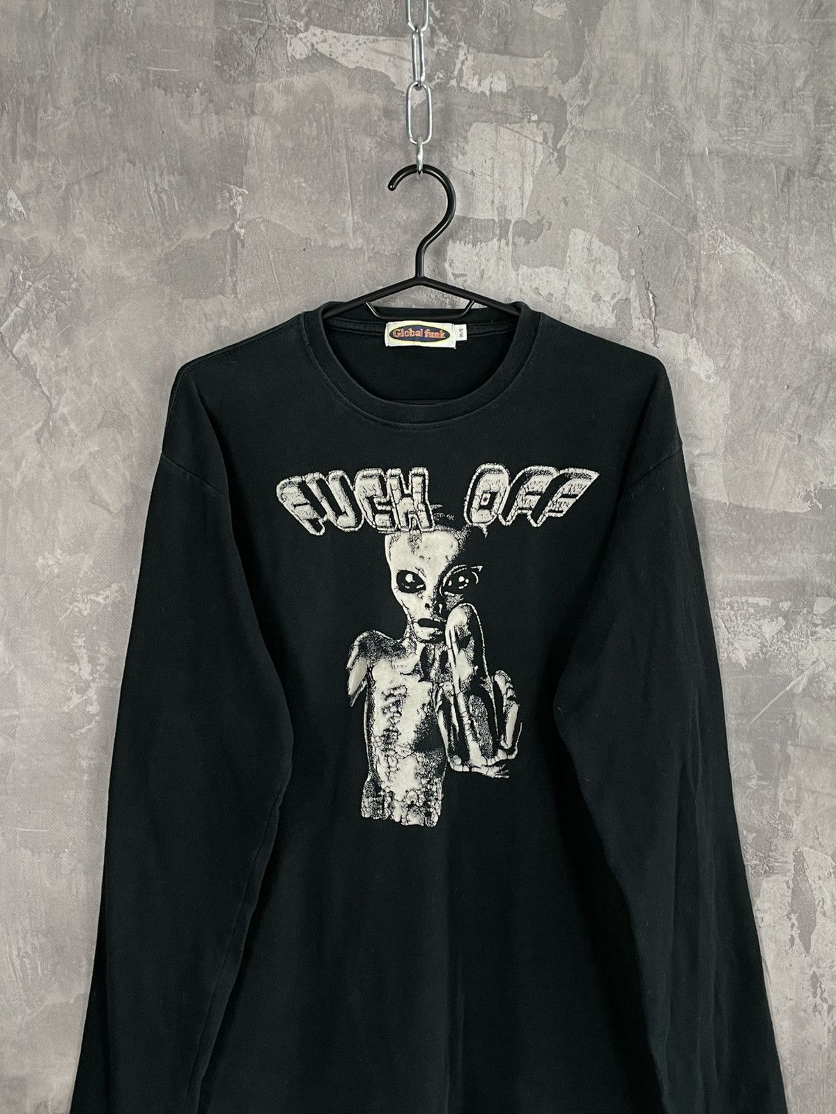 20471120 × If Six Was Nine Vintage “Fuck Off” Logo Alien Print Glamour Y2K Long Sleeve Size US M / EU 48-50 / 2 - 2 Thumbnail