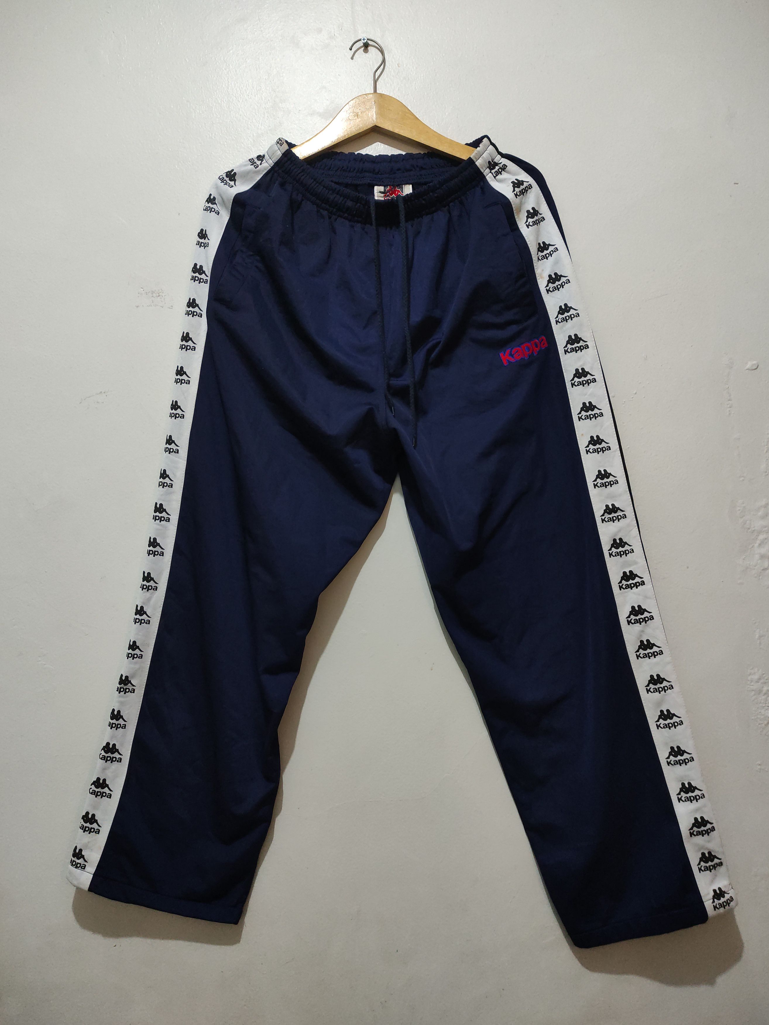 Kappa Kappa Track Pants Navy Logo Elastic Waist Pockets Drawstring Size US 32 / EU 48 - 1 Thumbnail