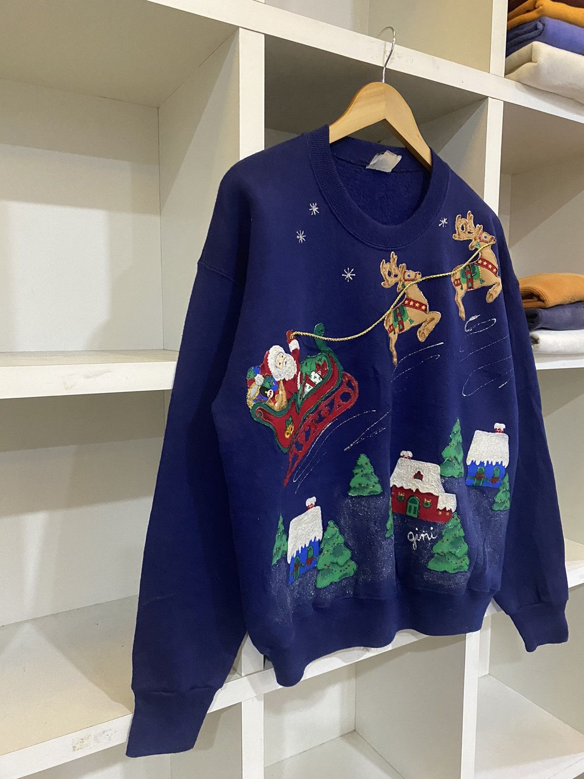 Lee × Vintage Vintage 80’s Santa Clous Sweatshirt Size US M / EU 48-50 / 2 - 4 Thumbnail