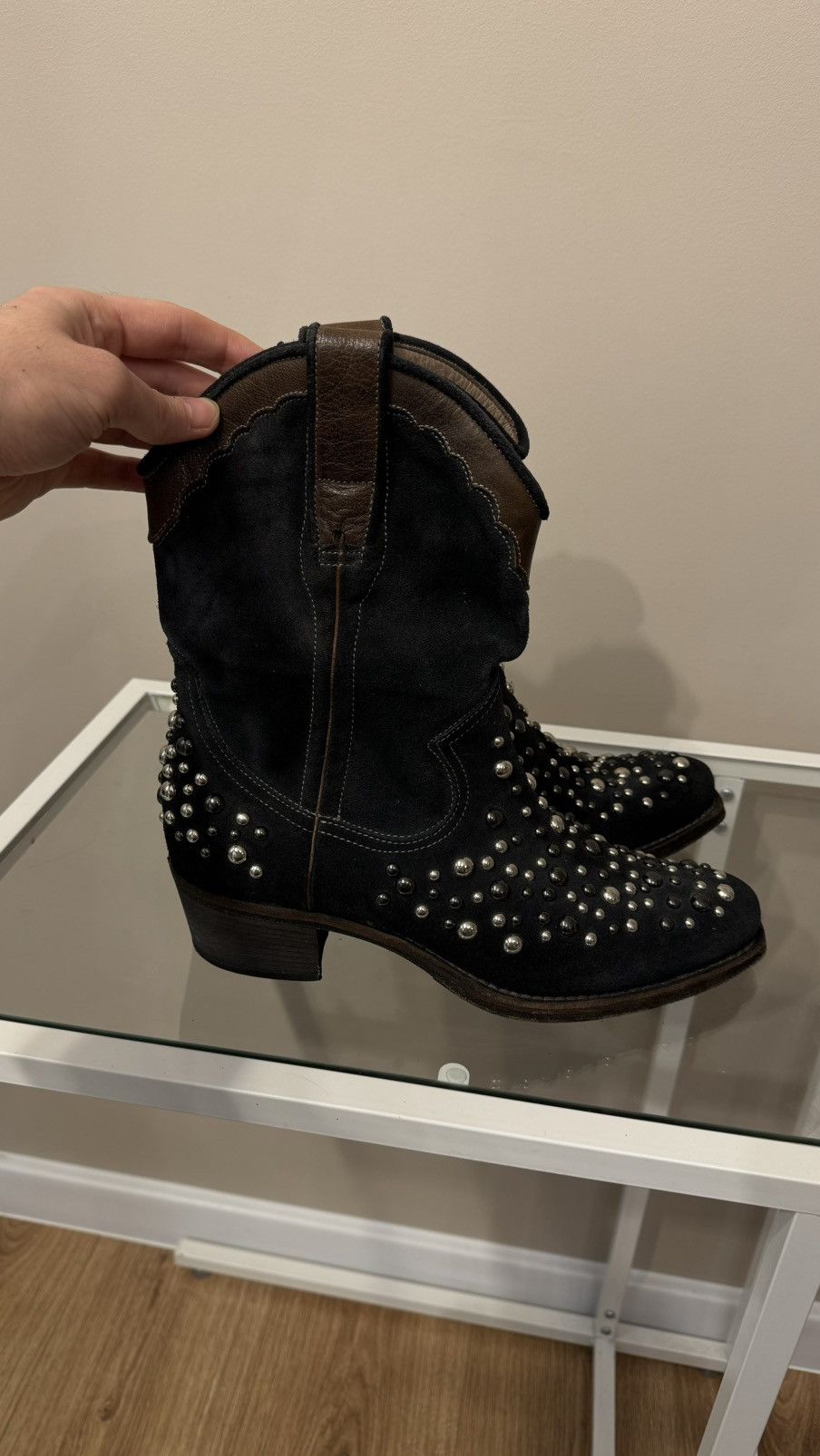 Vintage Avant Garde boots leather cowboy vintage rare y2k rock shoes Size US 7 / EU 40 - 1 Thumbnail