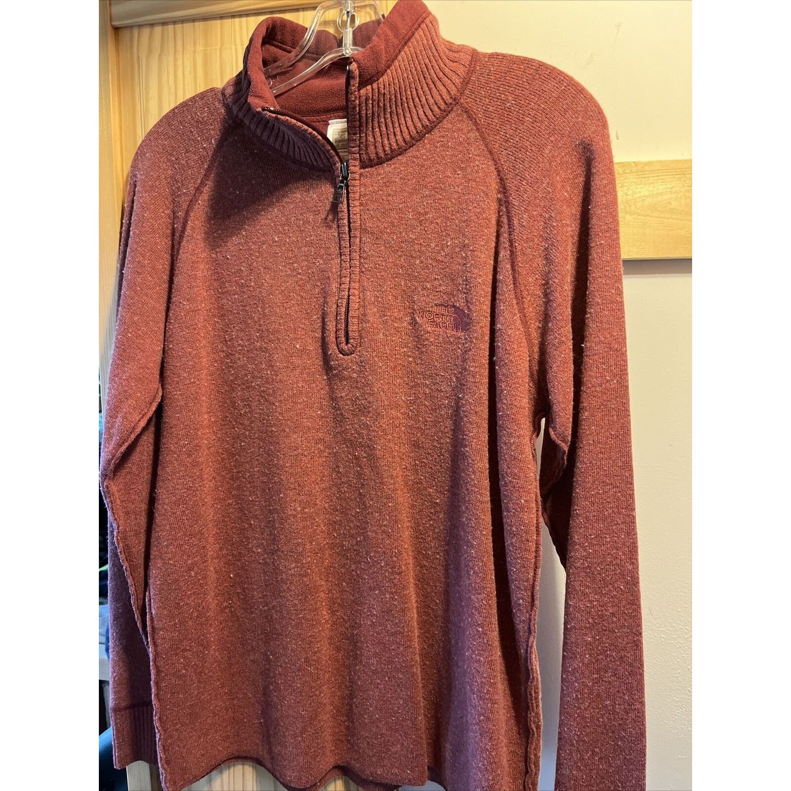 The North Face The North Face Mens L Red LS Zip Cotton Acrylic Wool Sweater Size US L / EU 52-54 / 3 - 9 Thumbnail