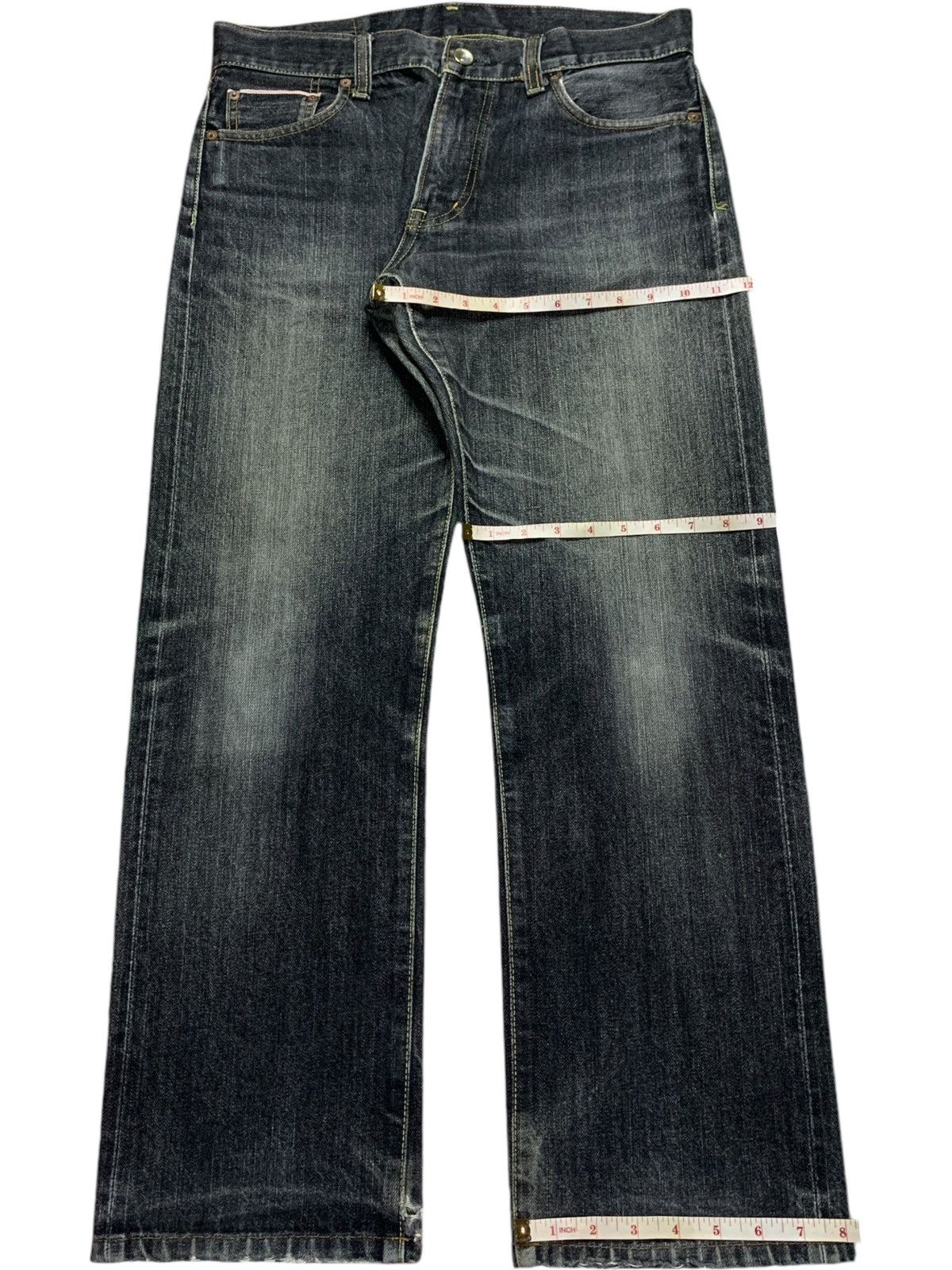 Uniqlo Vintage Uniqlo Selvedge Faded Wash Distressed Loose Jeans Size US 34 / EU 50 - 15 Thumbnail