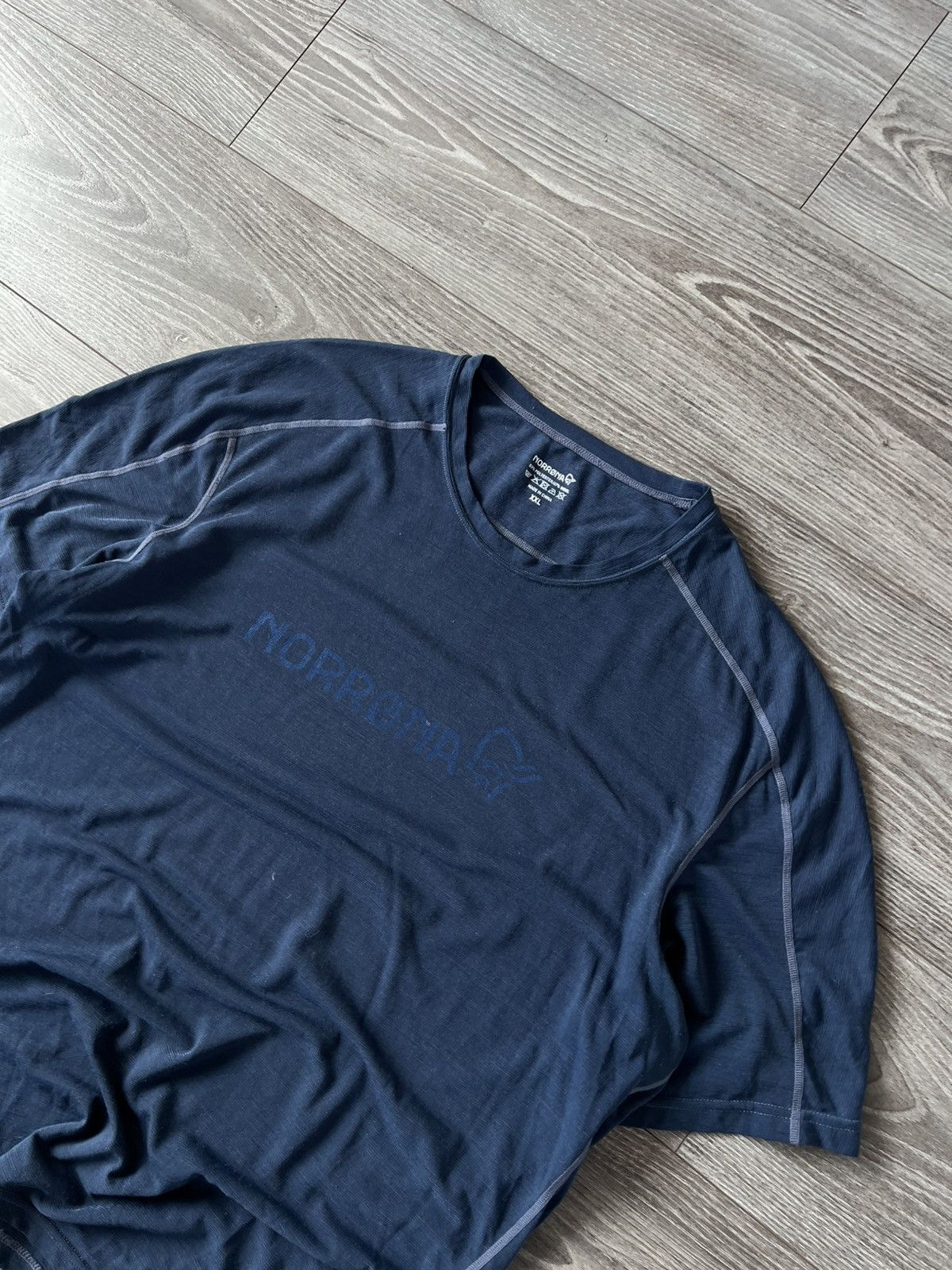 Norrona ‼️Norrona Big Logo Merino Wool Outdoor Equaliser Mens Tee‼️ Size US XXL / EU 58 / 5 - 13 Thumbnail