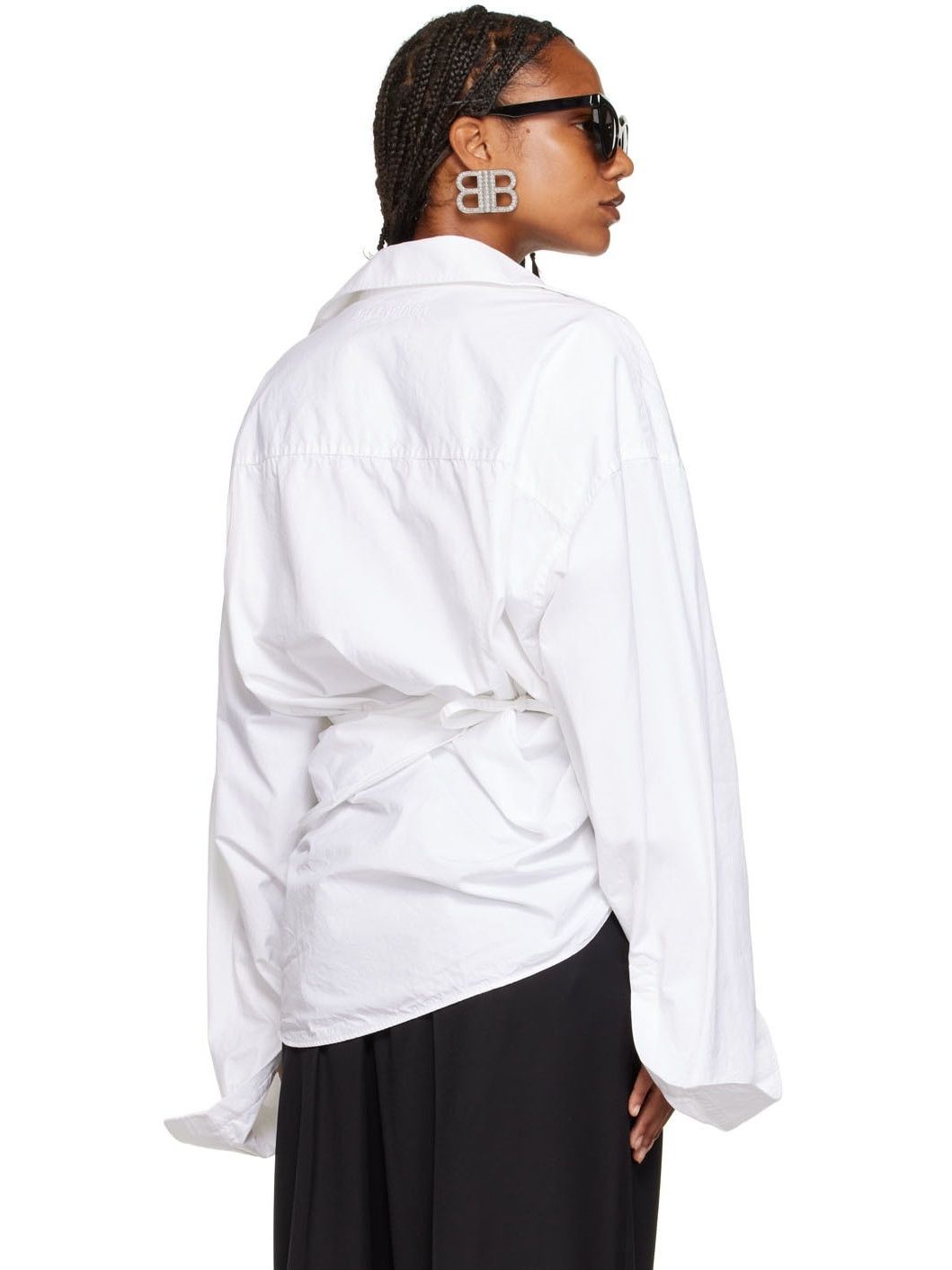 Balenciaga o1y0625 Solid Color Shirt in White Size S / US 4 / IT 40 - 3 Thumbnail