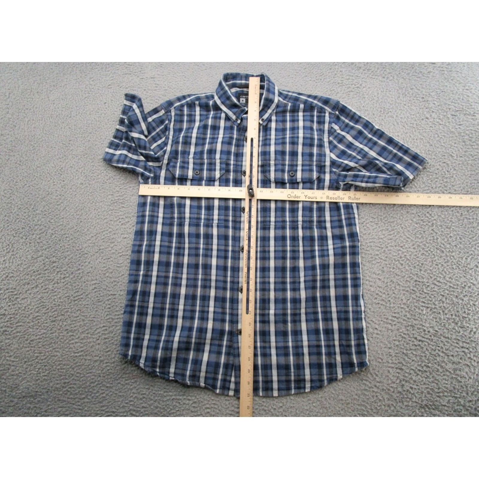 Carhartt Carhartt Mens Short Sleeve Shirt Blue Plaid Button-Up 100% Cotton Size M Loose Fit Workwear Shirt Size US M / EU 48-50 / 2 - 5 Thumbnail