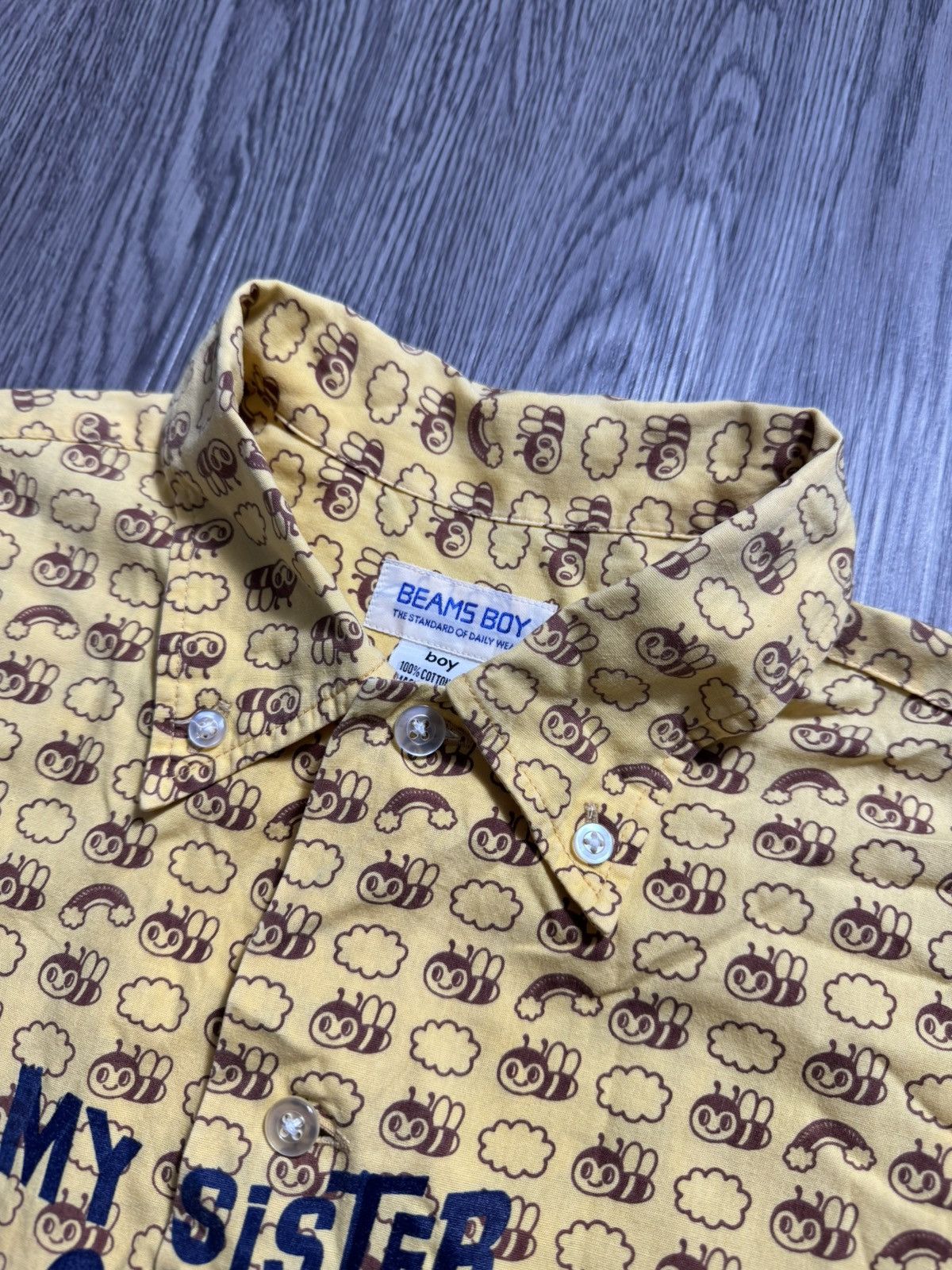 Japanese Brand Beams Boy Japan Print Bee Shirt Button Size US M / EU 48-50 / 2 - 4 Thumbnail