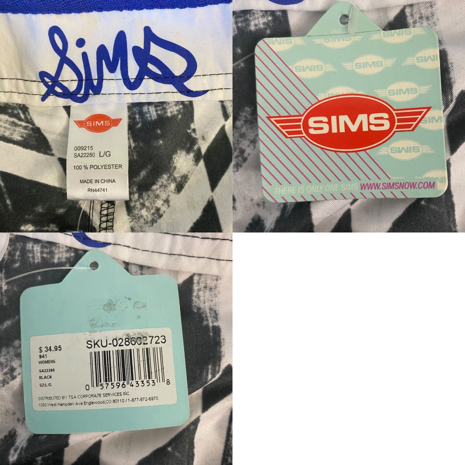 Swims Sims Swim Board Shorts Womens L Black White Geometric Print New Size 36" / US 14 / IT 50 - 8 Thumbnail