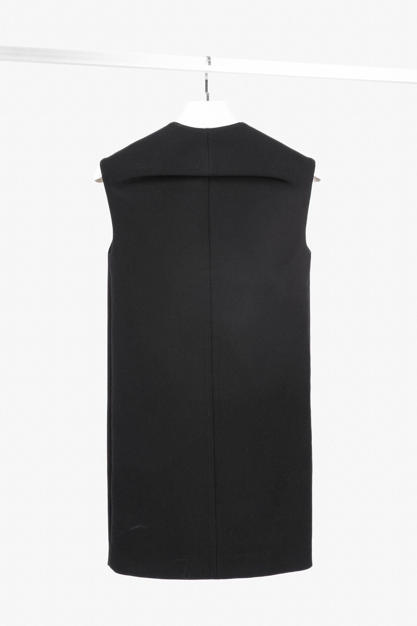 Balenciaga Balenciaga Black Crepe Back-Pleat Sleeveless Dress Size S / US 4 / IT 40 - 2 Thumbnail