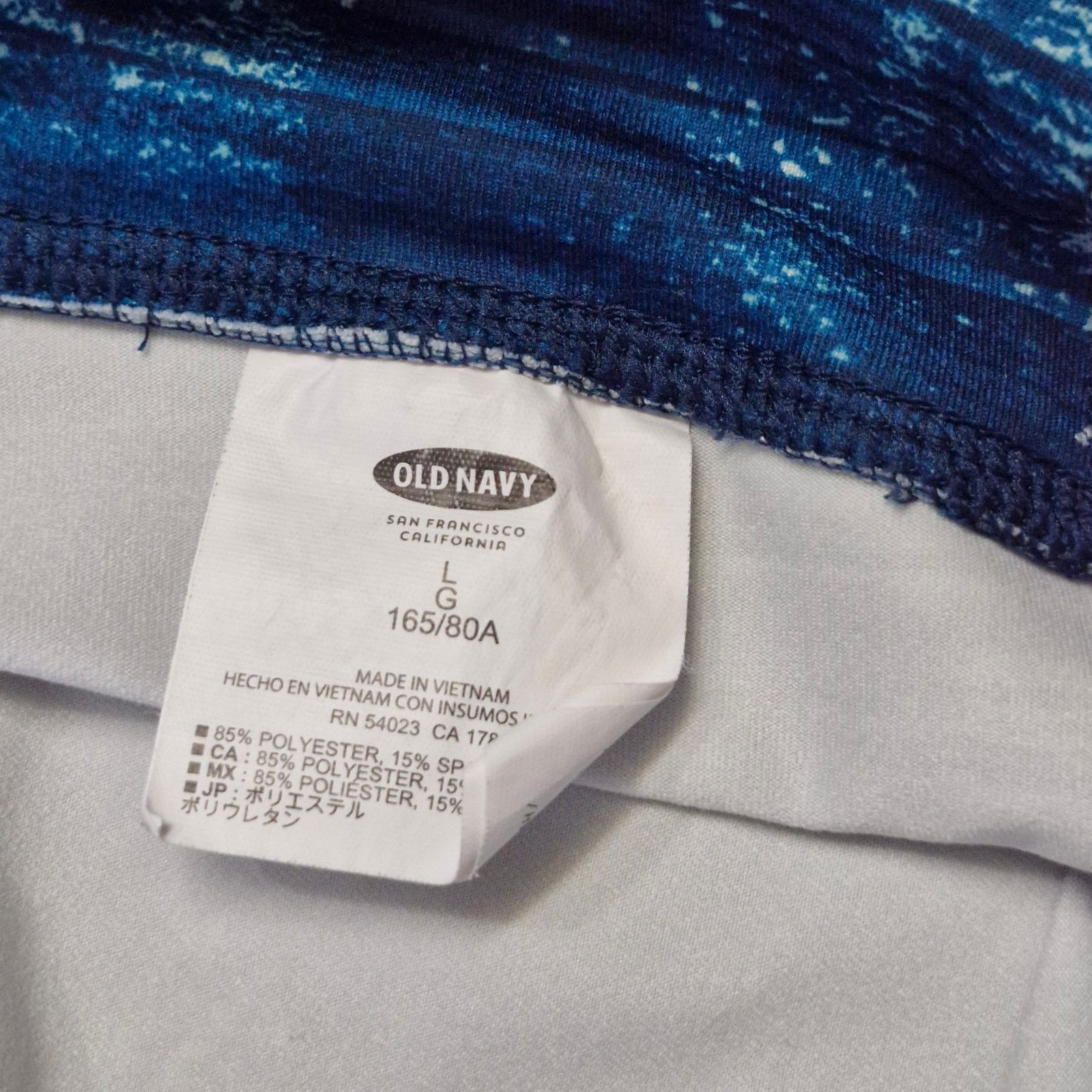Old Navy Old Navy Active Gym Tight Leggings Blue White Size L 165/80A Size 34" / US 12 / IT 48 - 3 Thumbnail
