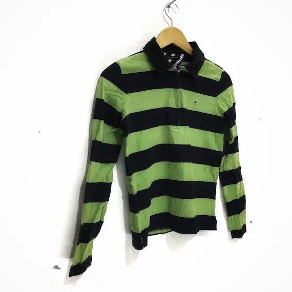 Tommy Hilfiger TOMMY HILFIGER Green Striped Polo Tee Shirt Sailing Gear Size S / US 4 / IT 40 - 6 Thumbnail