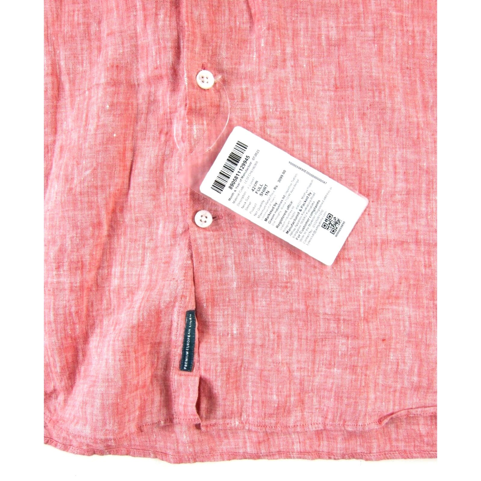 Vintage NWT Linen Club Studio Shirt Men 42 Large Pink Long Sleeve Contemporary Fit Size US XL / EU 56 / 4 - 5 Thumbnail