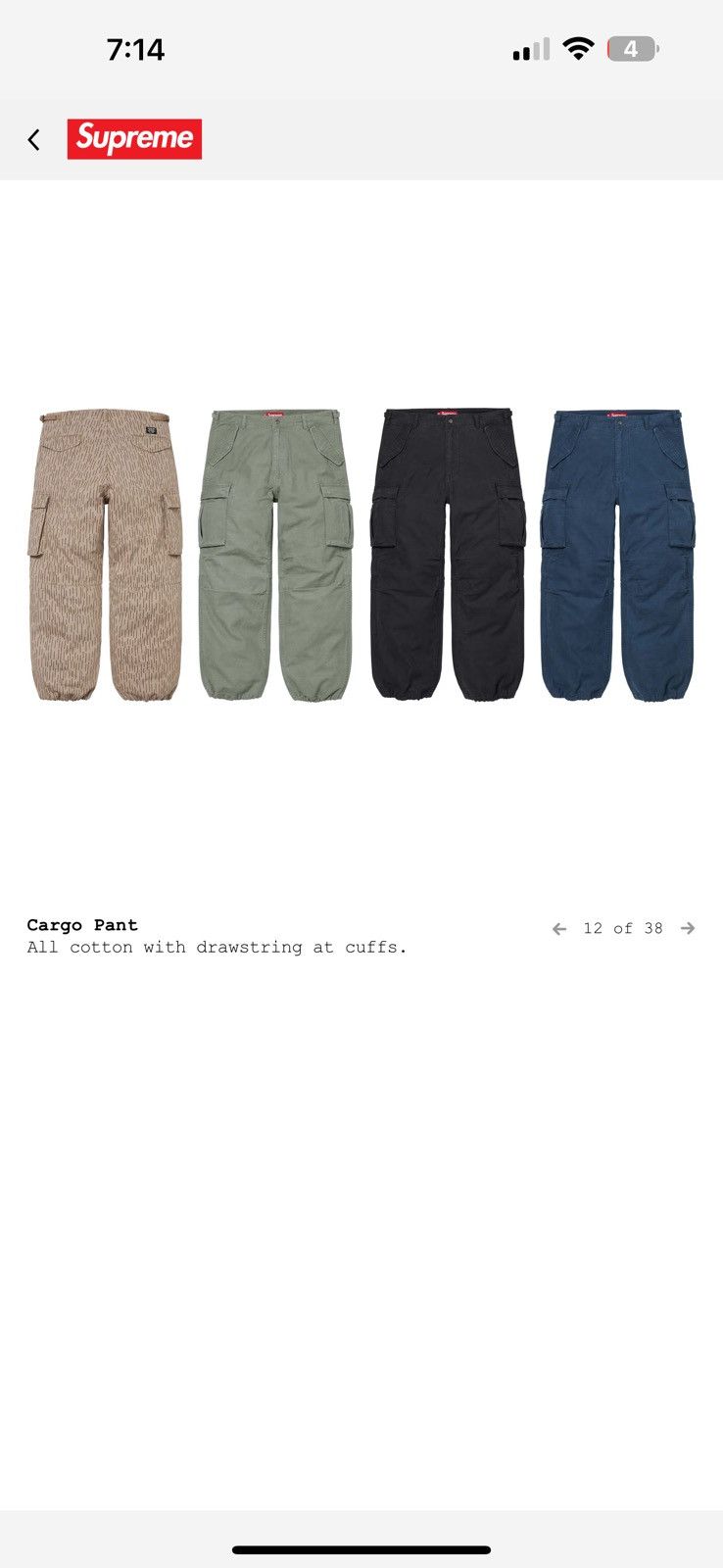 Supreme Supreme cargo pants fw24 Size US 38 / EU 54 - 2 Thumbnail