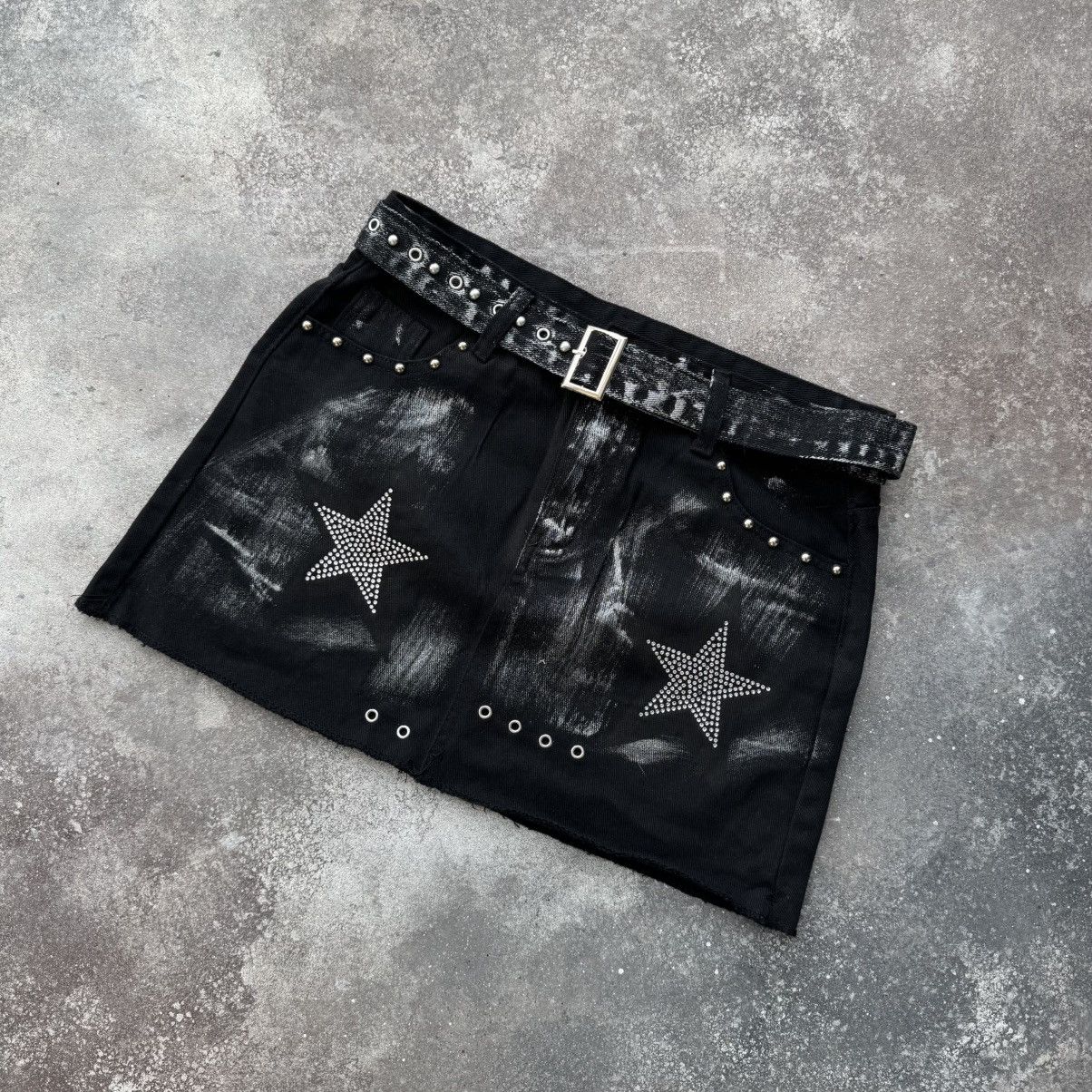 Hysteric Glamour Amazing Vintage Y2K Gothic Cotton Mini Skirt Size 28" / US 6 / IT 42 - 2 Thumbnail