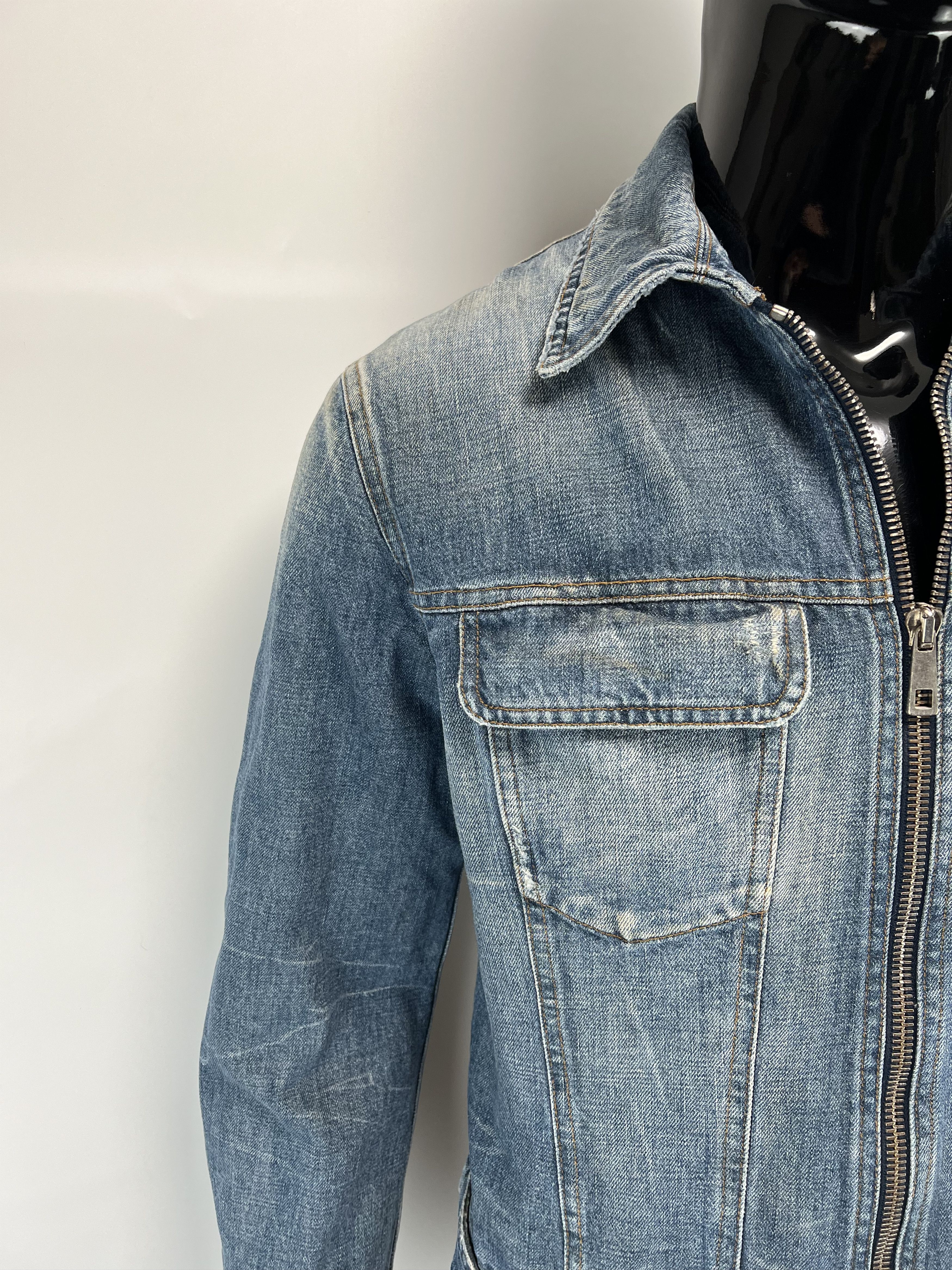 Bally Bally Rare Vtg Full Zip Distressed Denim Biker Jacket M/L Size US L / EU 52-54 / 3 - 4 Thumbnail
