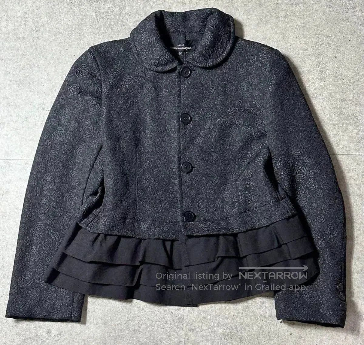 Comme des Garcons COMME des GARCONS Crewneck Floral Embroidery Wool Jacket. Size M / US 6-8 / IT 42-44 - 1 Thumbnail