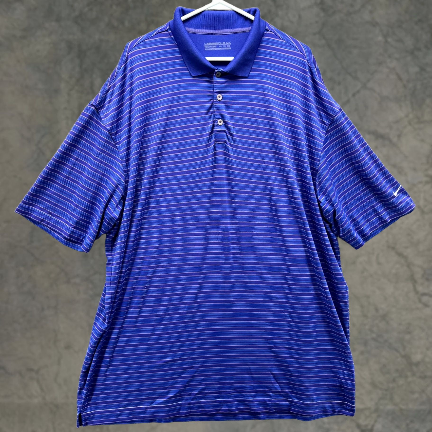 Nike VINTAGE Nike Polo Shirt Mens XXL Purple Striped Dri-FIT Golf Casual Shirt Size US XXL / EU 58 / 5 - 1 Thumbnail