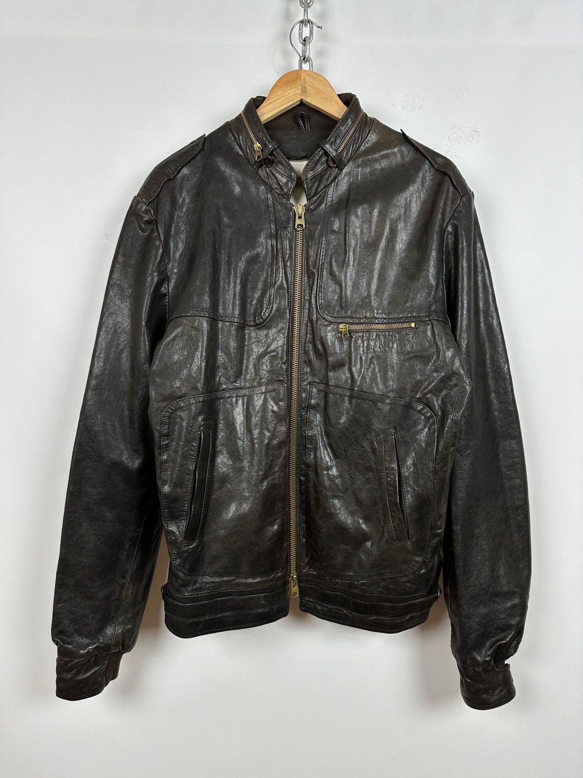 Golden Goose Golden Goose Brown Leather Jacket Size US L / EU 52-54 / 3 - 5 Thumbnail