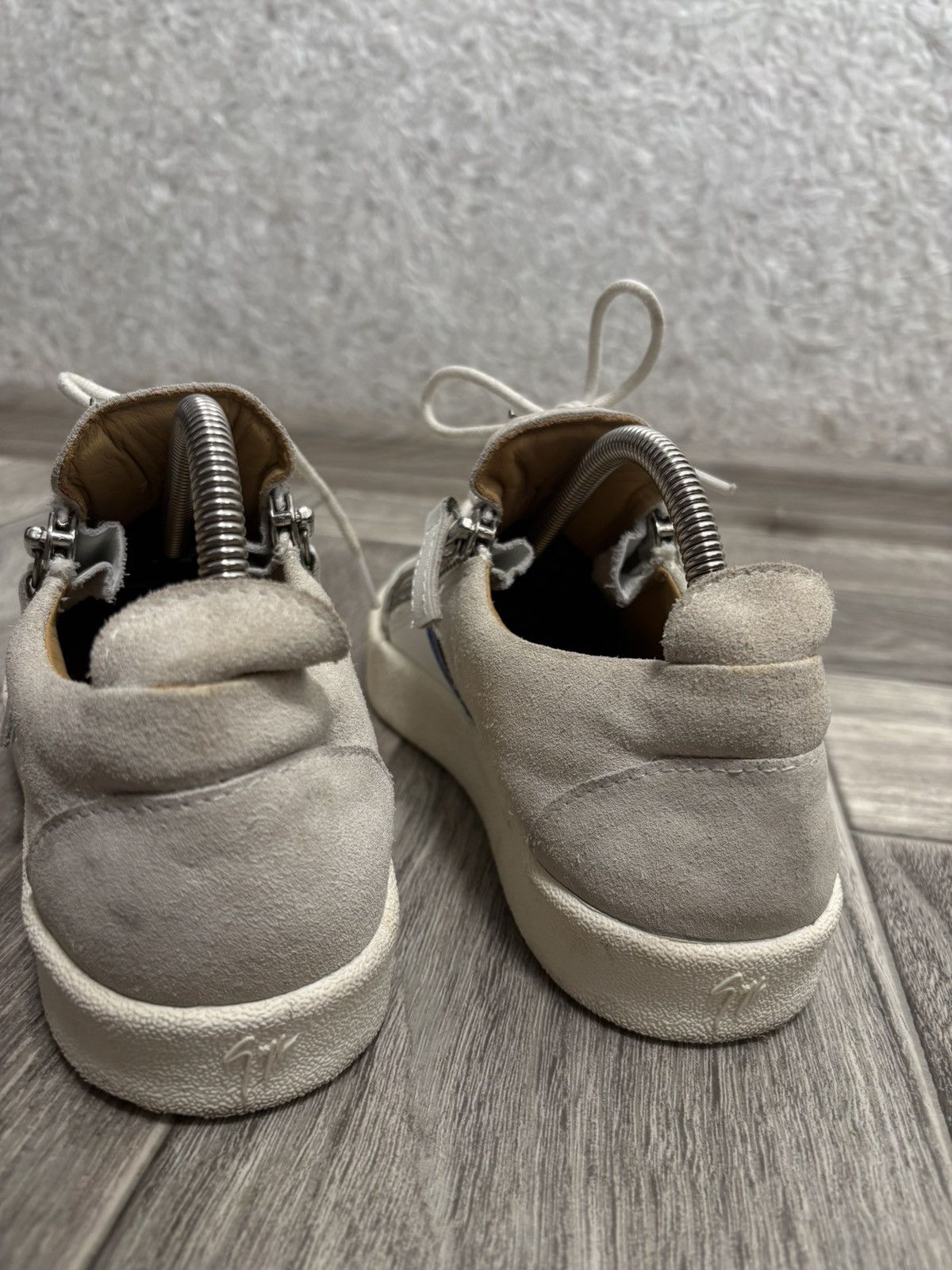 Giuseppe Zanotti Giuseppe Zanotti Men White Leather Zip Sneakers Luxury Size US 8 / EU 41 - 9 Thumbnail