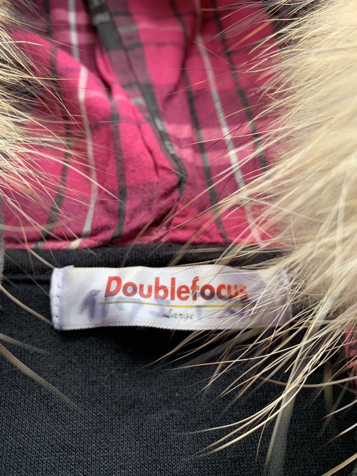 Japanese Brand Double Focus Gothic Poem Black Pink Fur Hoodie Size US L / EU 52-54 / 3 - 5 Thumbnail