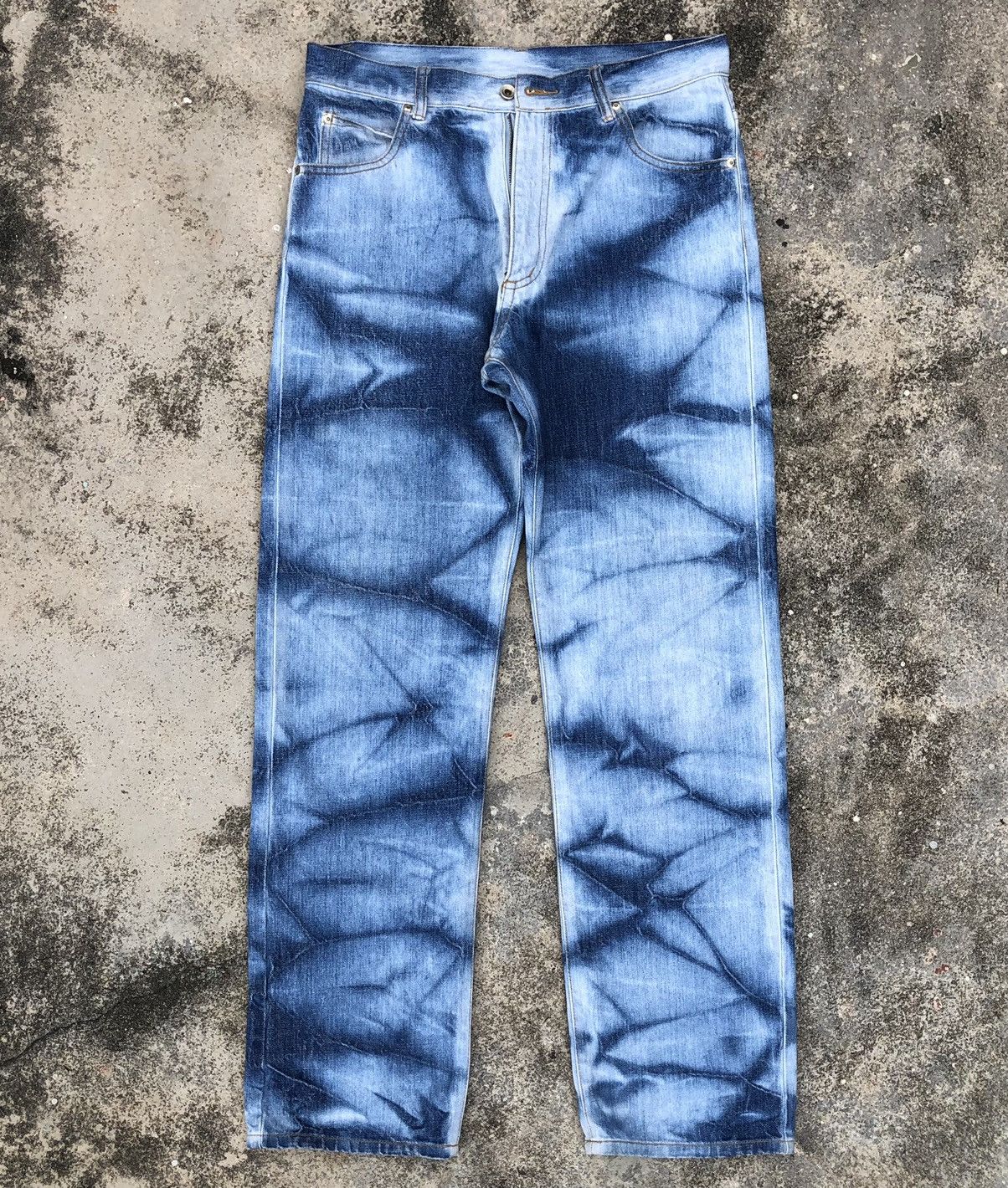 Japanese Brand Vintage Japanese Style Tie Dye Denim Pants Size US 33 - 9 Thumbnail