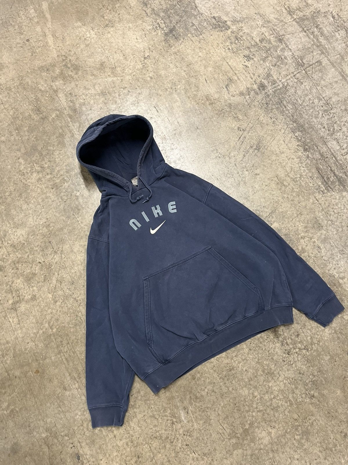 Nike × Vintage Nike center check spell out hoodie boxy fit vintage rare Size US XL / EU 56 / 4 - 1 Thumbnail