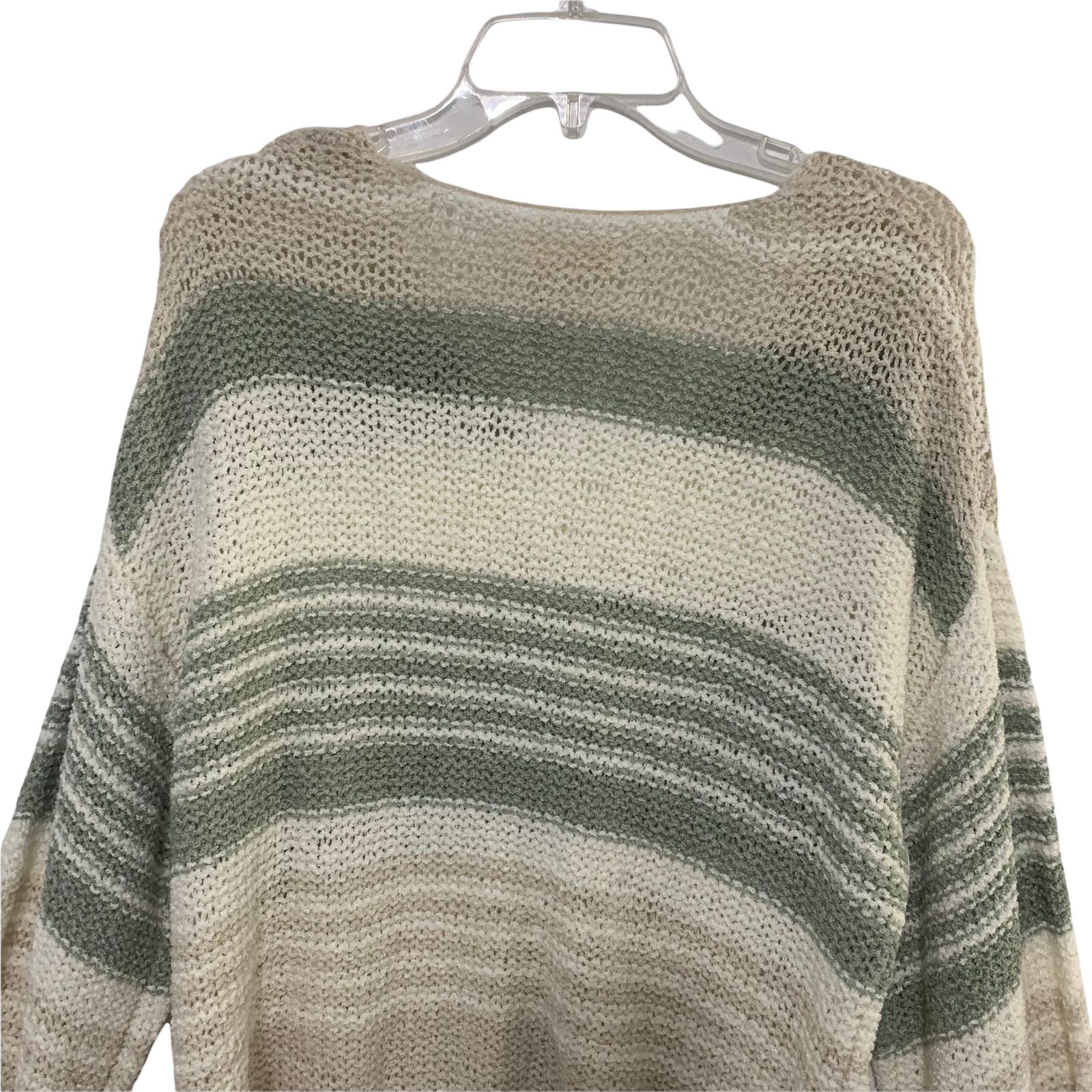 ELAN Elan Tan Green Stripe Preppy Minimal Sweater SmTag Academia Size S / US 4 / IT 40 - 5 Thumbnail