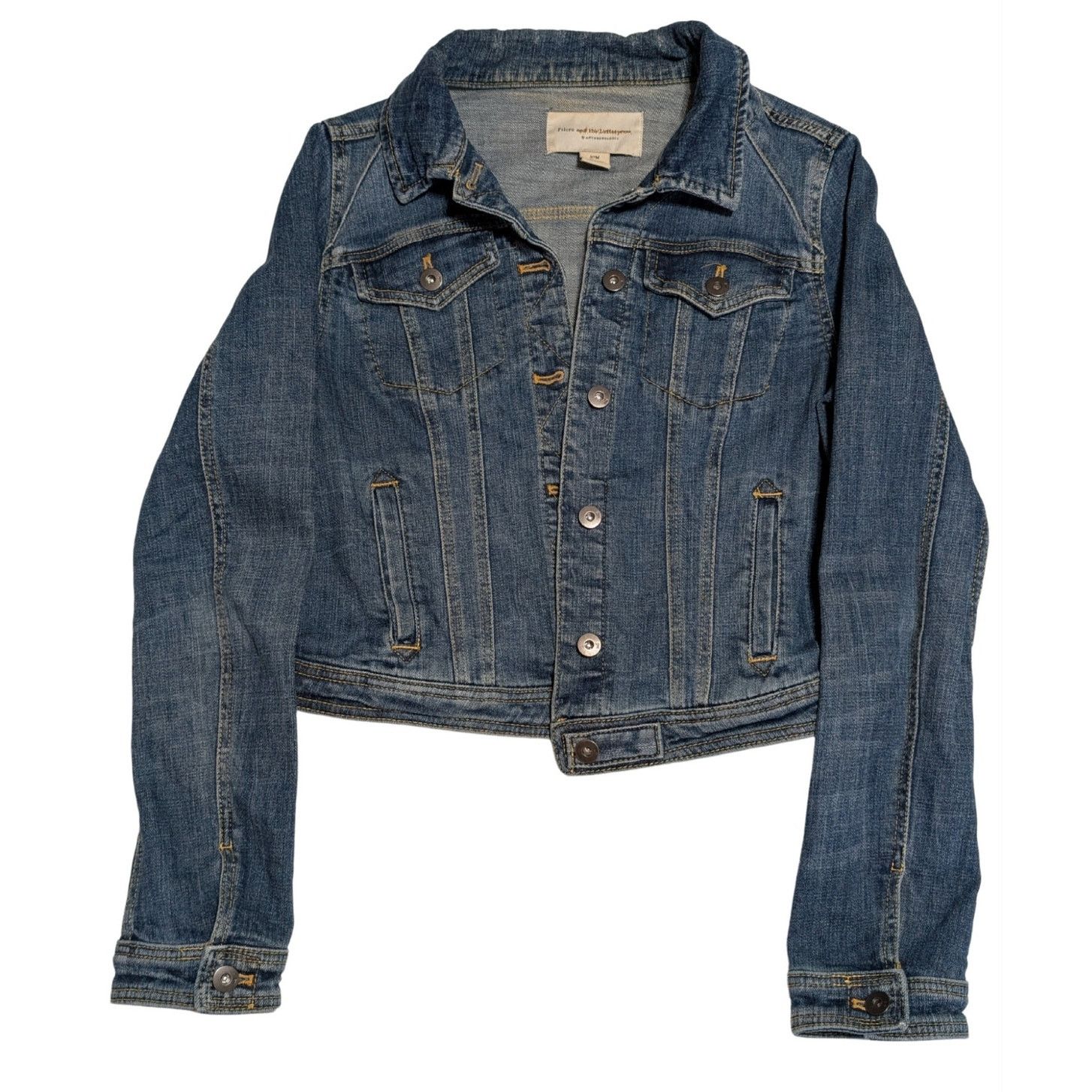 Anthropologie Anthropologie Pilcro Letterpress Crop Denim Classic Jacket M Size M / US 6-8 / IT 42-44 - 5 Thumbnail