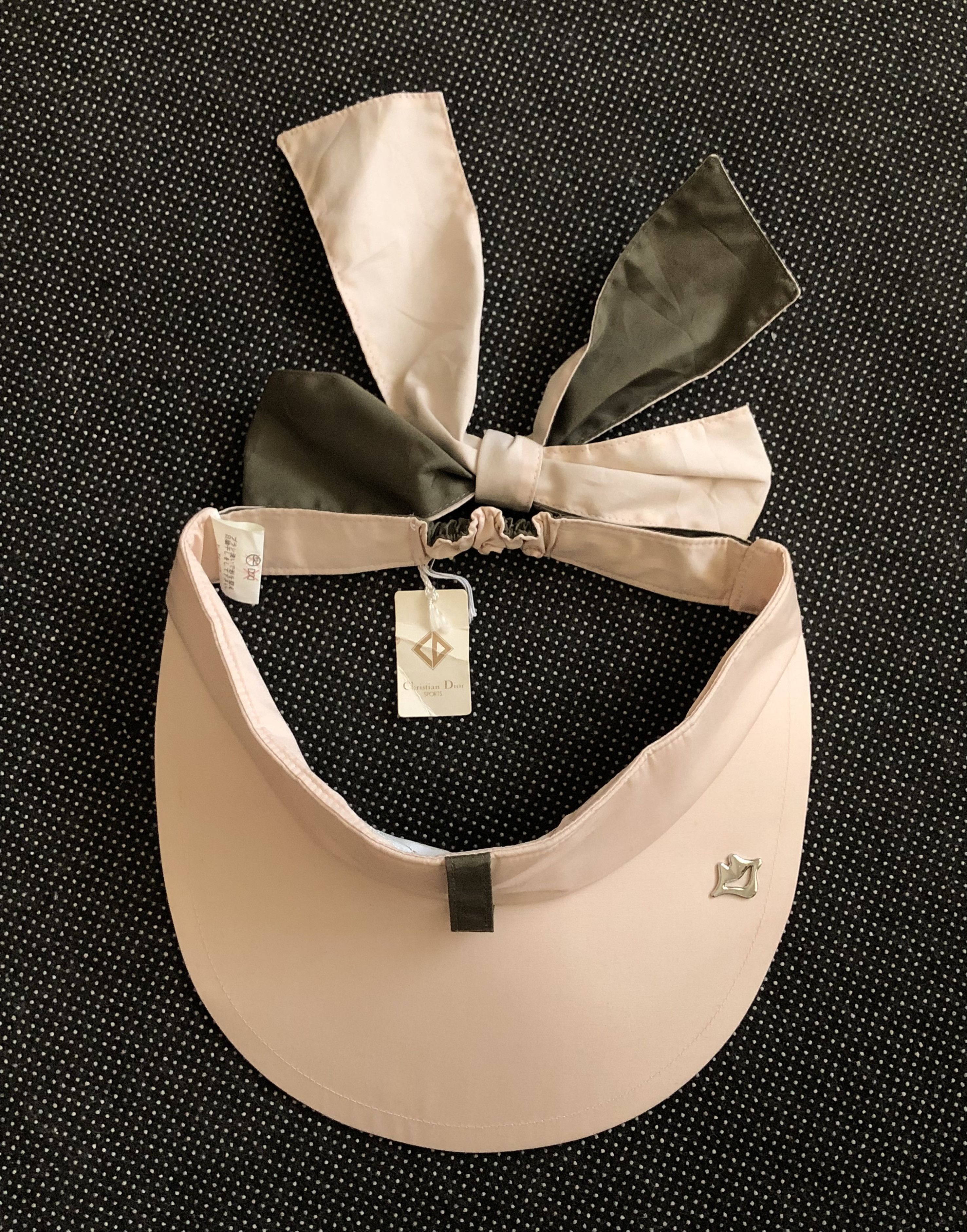 Christian Dior Monsieur RARE🔥VINTAGE 90’S CD SPORTS “CD” VISOR RIBBON BOW HAT Size ONE SIZE - 2 Thumbnail