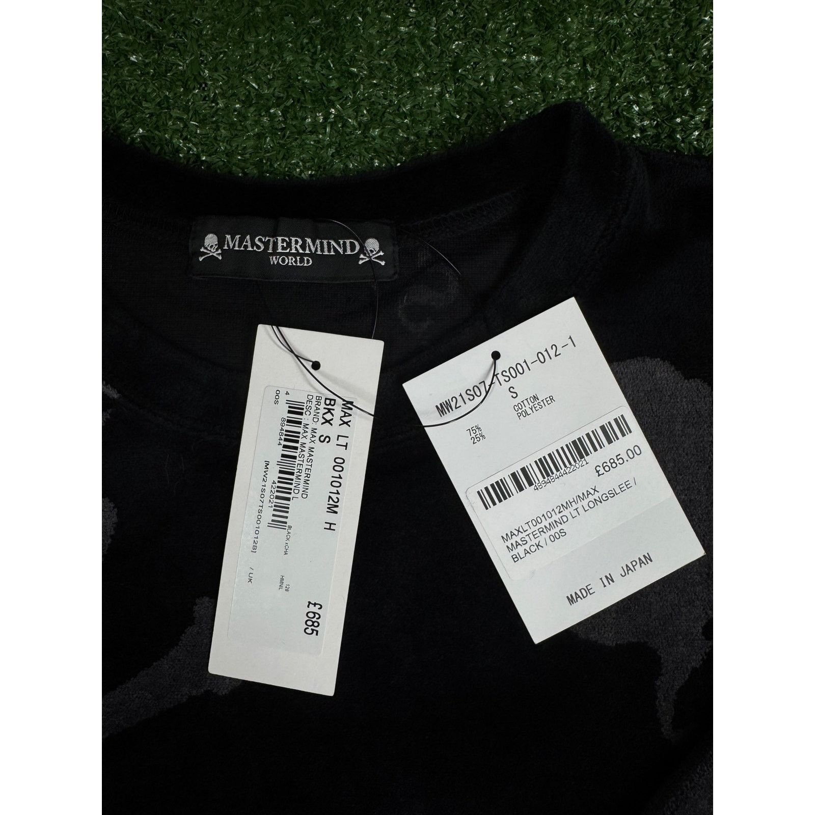 Mastermind Japan Mastermind Vs. Bape Velour Black All Over L/S Shirt Size SM Size US S / EU 44-46 / 1 - 8 Thumbnail