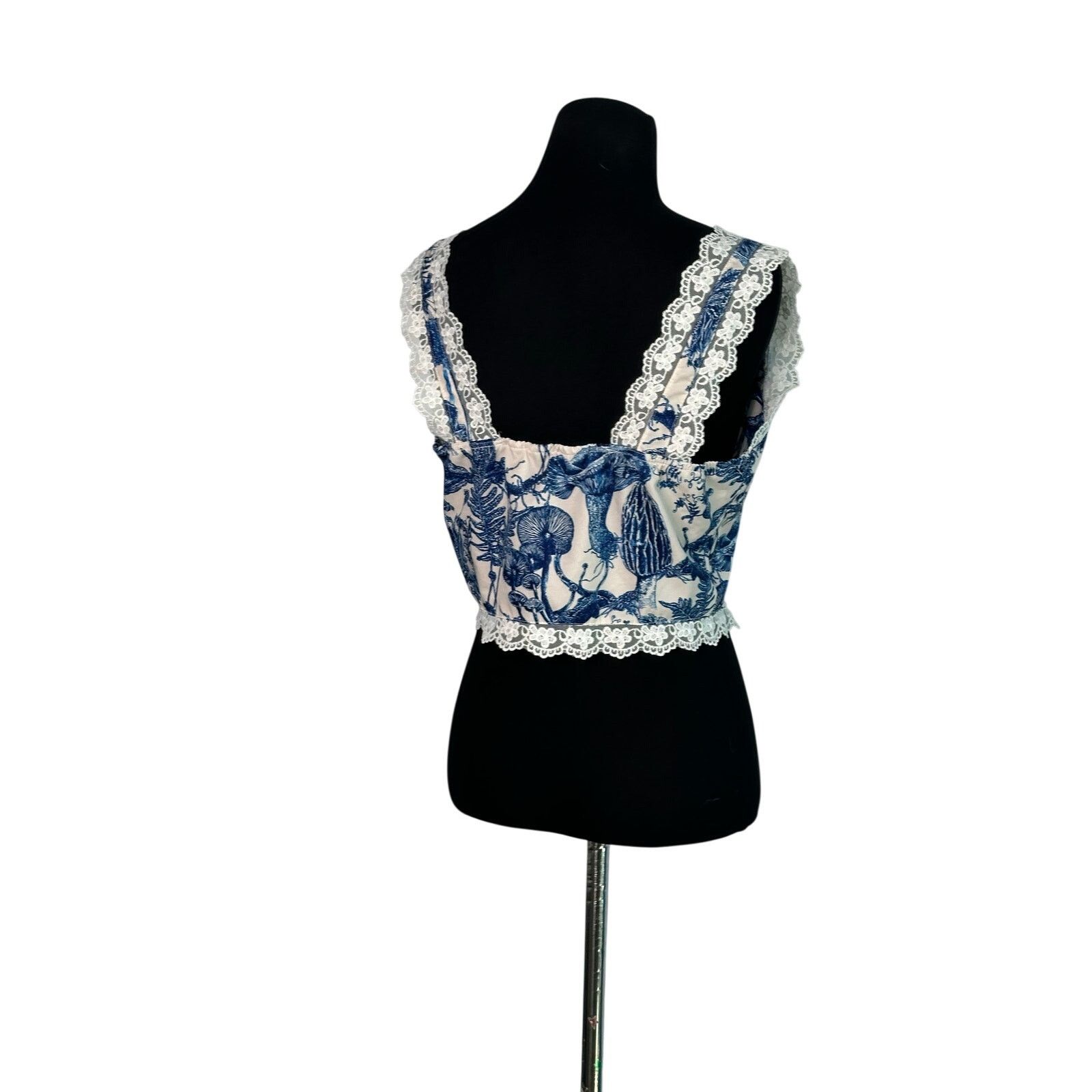 Shein Shein white blue sleeveless crop top bouse size M Size M / US 6-8 / IT 42-44 - 14 Thumbnail