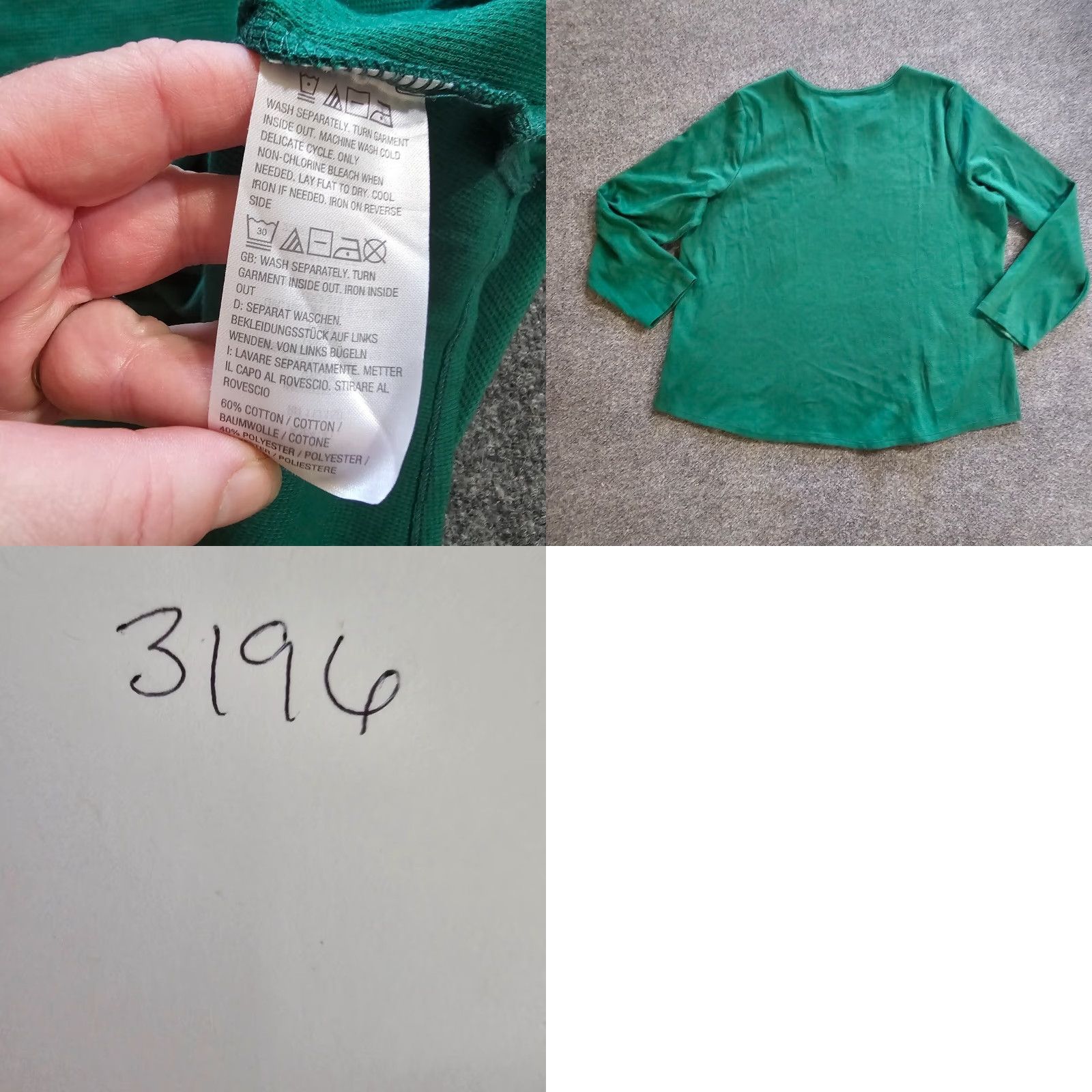 Quacker Factory Quacker Factory Shirt Women XL Green Henley Thermal Rhinestone Button Casual Size XL / US 12-14 / IT 48-50 - 8 Thumbnail