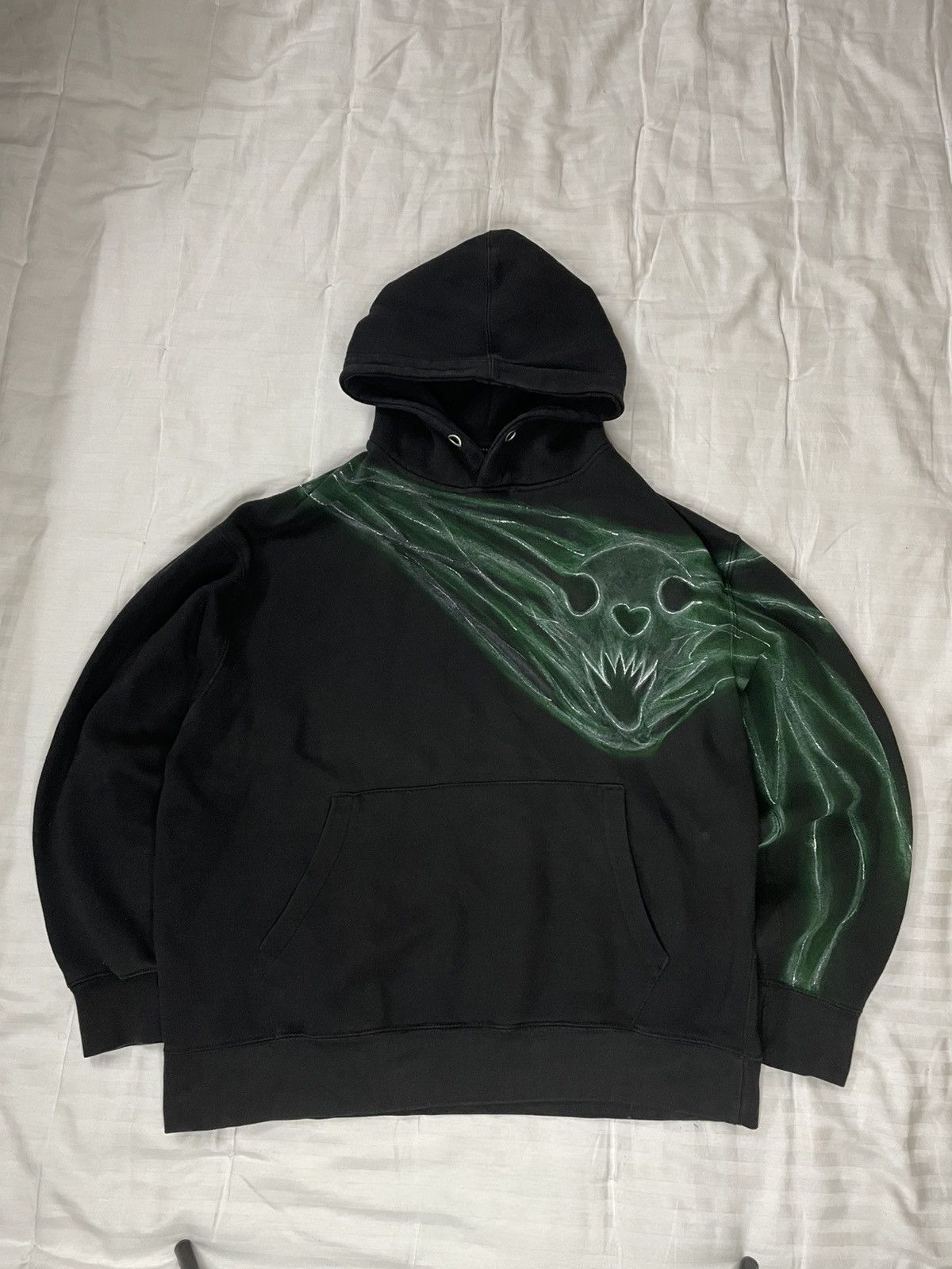 Handmade Custom Hand Made Hand Painted Hoodie With Scull Size US L / EU 52-54 / 3 - 1 Thumbnail