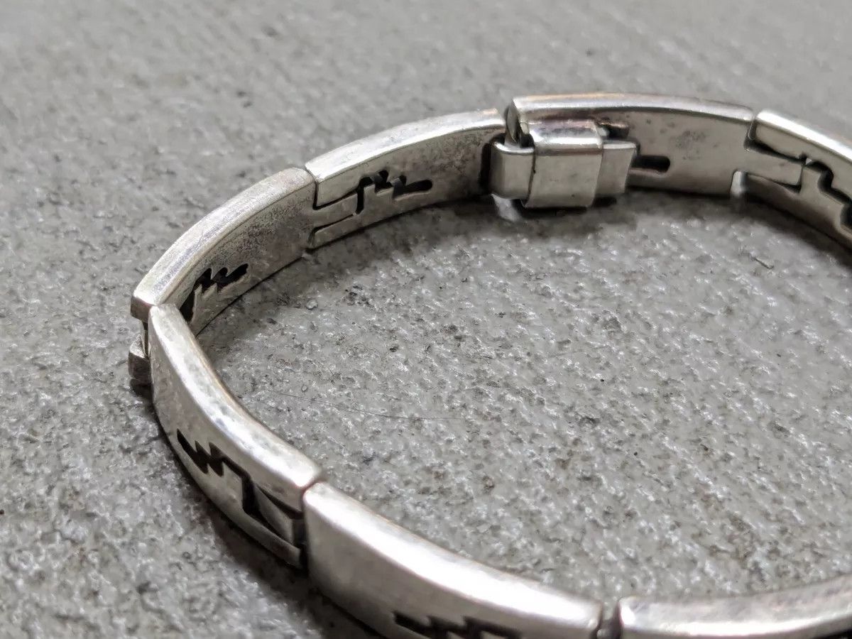 Jewelry Stainless Steel Bracelet Taxco Mexico Rectangle Panel Size ONE SIZE - 6 Thumbnail