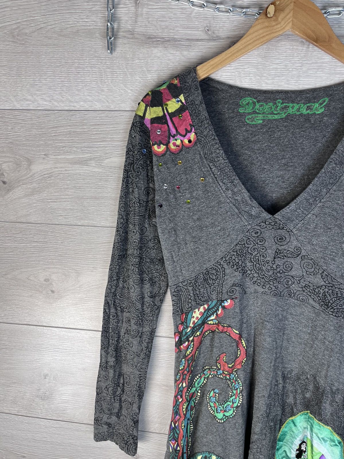 Desigual Women dress Designer size L logo flowers Y2K Size L / US 10 / IT 46 - 4 Thumbnail