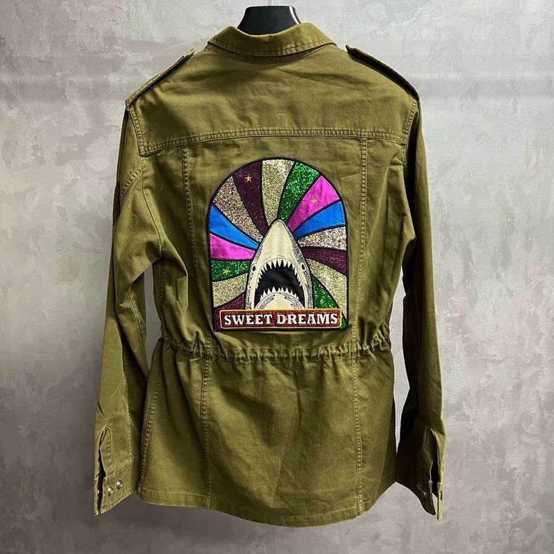 Saint Laurent Paris Saint Laurent Olive Green Jacket with Logo-2507 Size US M / EU 48-50 / 2 - 8 Thumbnail