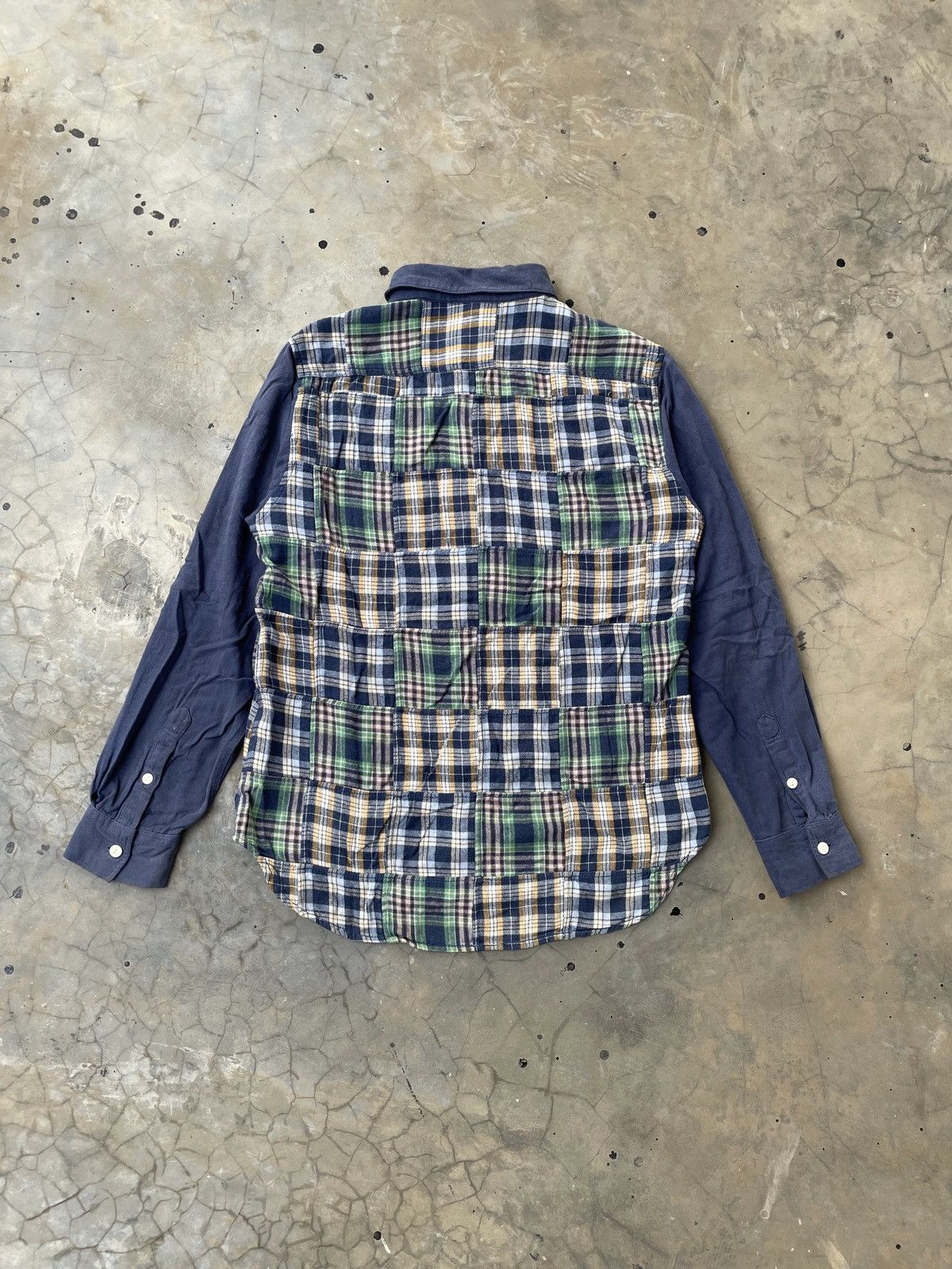 Japanese Brand Back Number Flannel Patchwork Plaid Check Longsleeve Shirt Size US L / EU 52-54 / 3 - 6 Thumbnail
