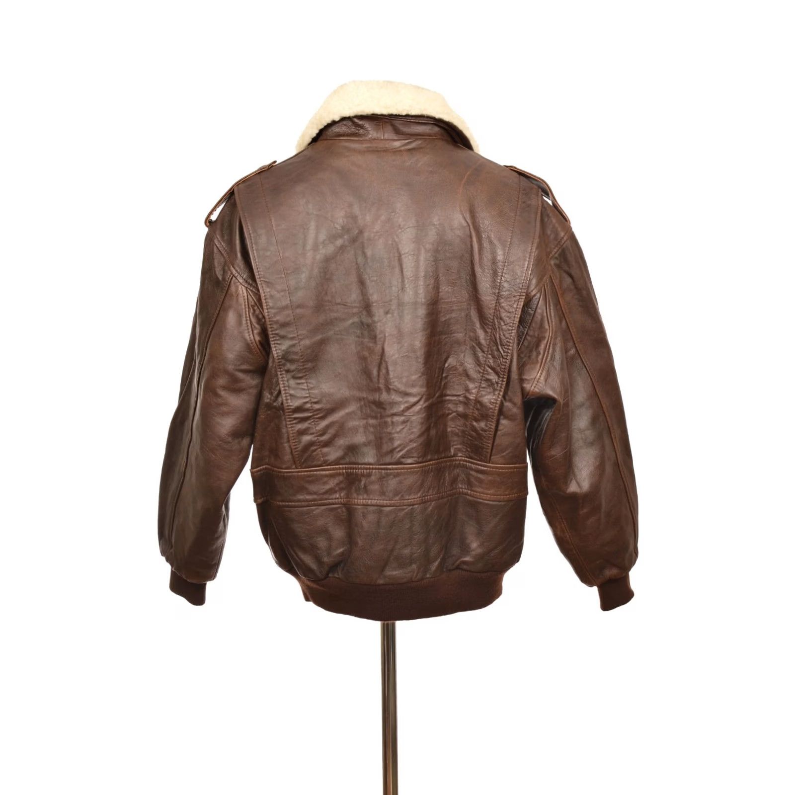 Vintage McDuncan Air Force Brown Leather Aviator Jacket Size 50 Mens Leather Bomber Jacket Brown 50 Vintage? Size US M / EU 48-50 / 2 - 5 Thumbnail