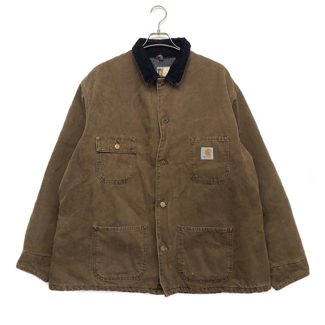 image of Vintage 90's Carhartt Cb1082 Blanket Lined Canvas Chore Coat in Brown, Men's (Size 2XL)