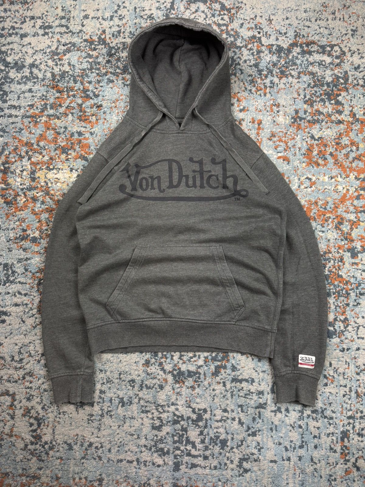 Vintage × Von Dutch Vintage y2k Von Dutch big logo spellout hoodie heather grey Size US S / EU 44-46 / 1 - 1 Thumbnail