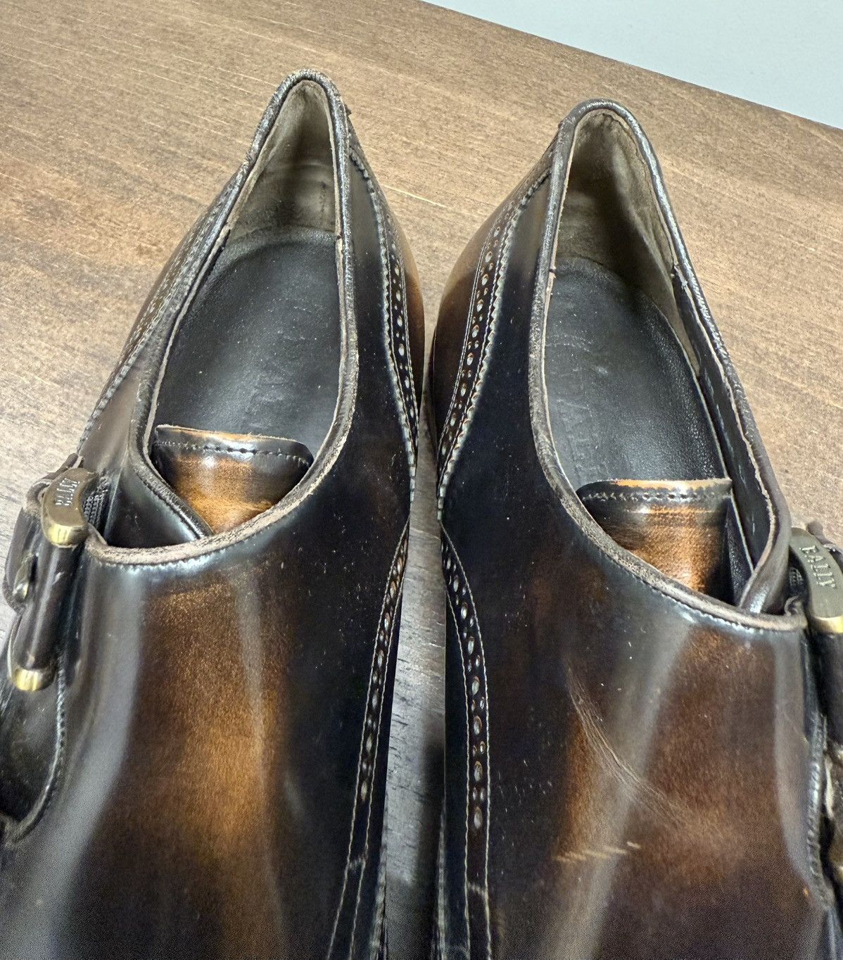 Bally Bally Brown Leather Monk Strap Brogue Shoes Size US 9 / EU 42 - 12 Thumbnail