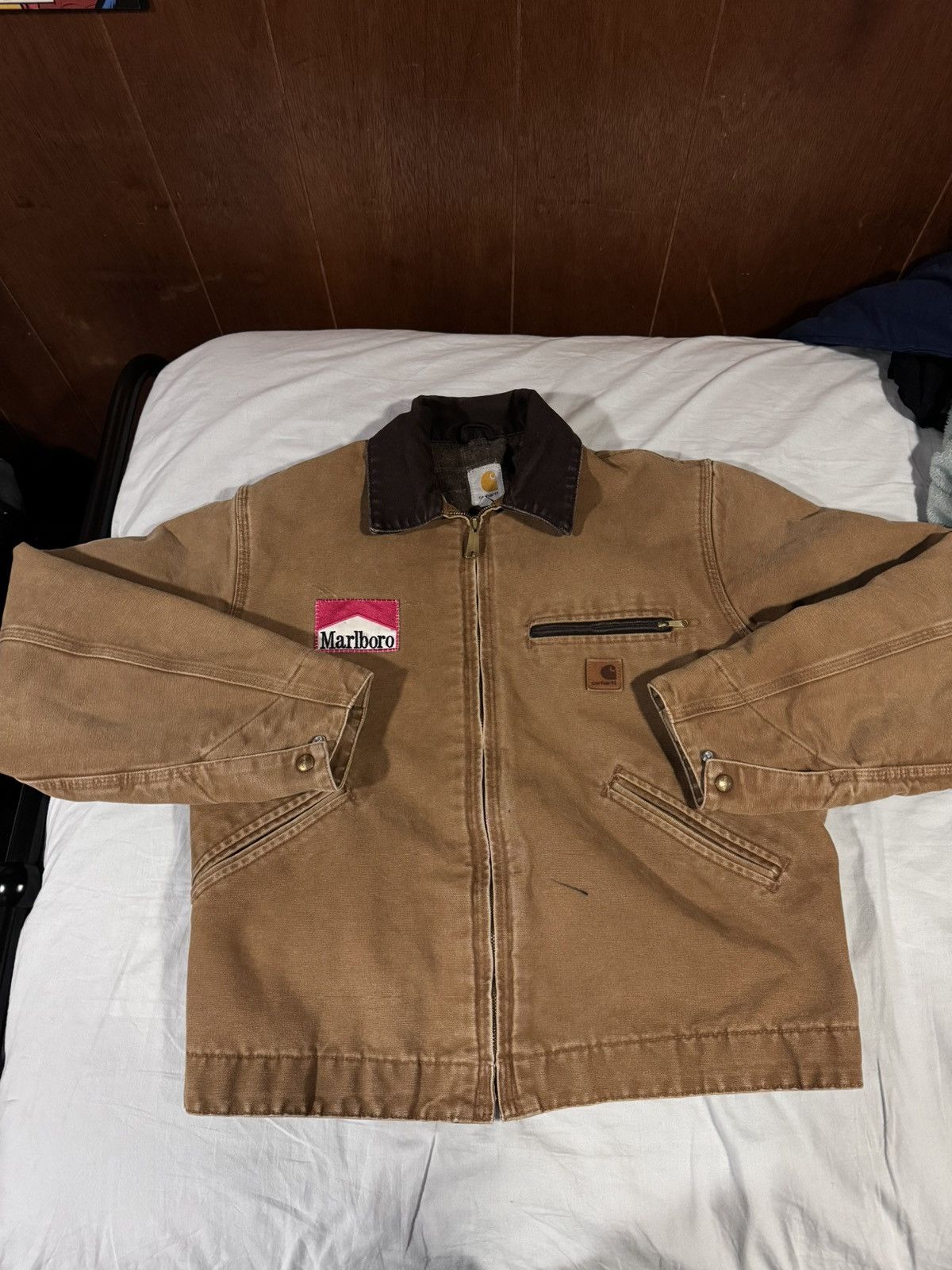 image of 2000’S Carhartt OG Detroit Jacket in Tan Mix, Men's (Size Medium)