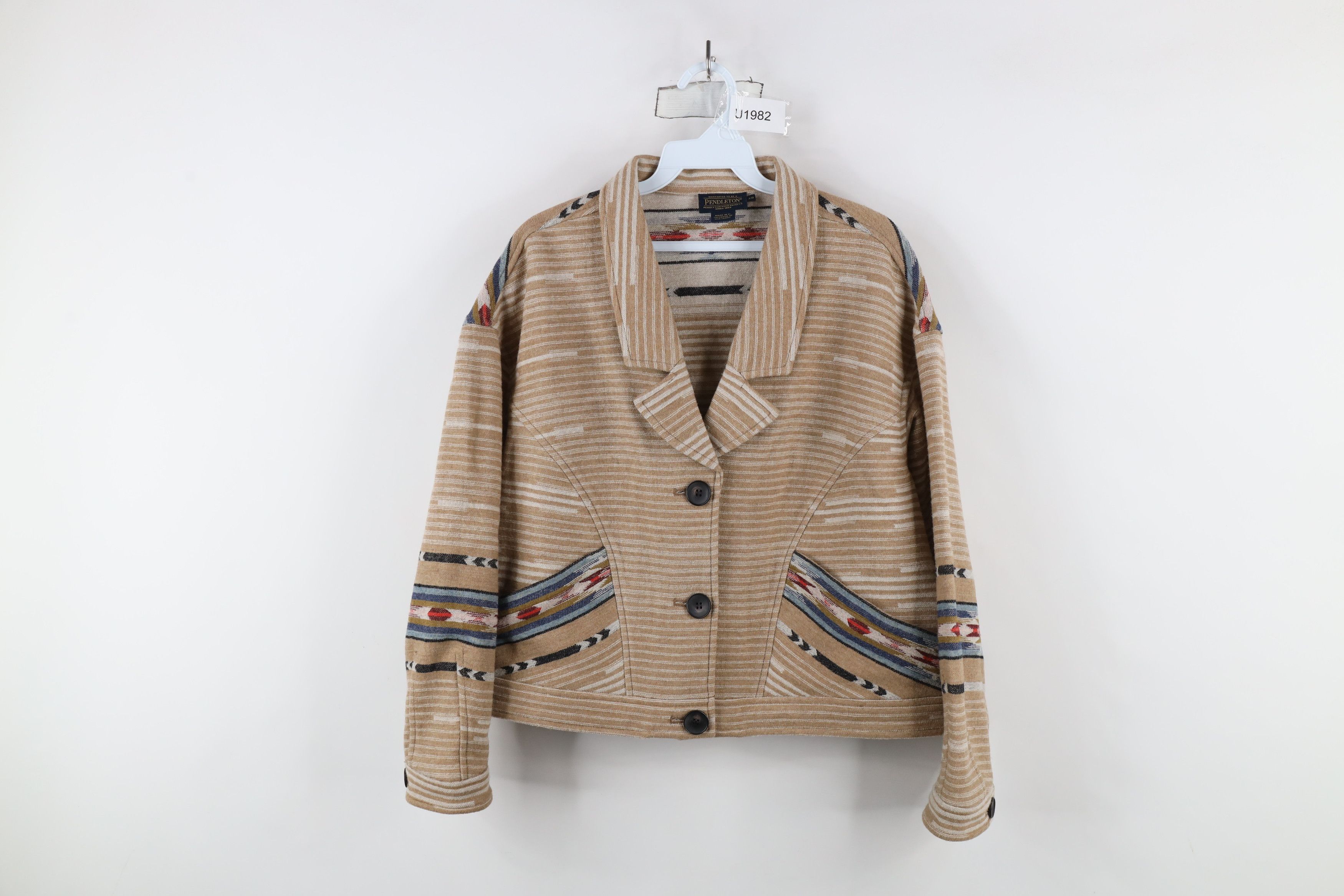 Pendleton × Vintage Vintage Pendleton Striped Southwestern Button Blazer Jacket Size XS / US 0-2 / IT 36-38 - 1 Thumbnail